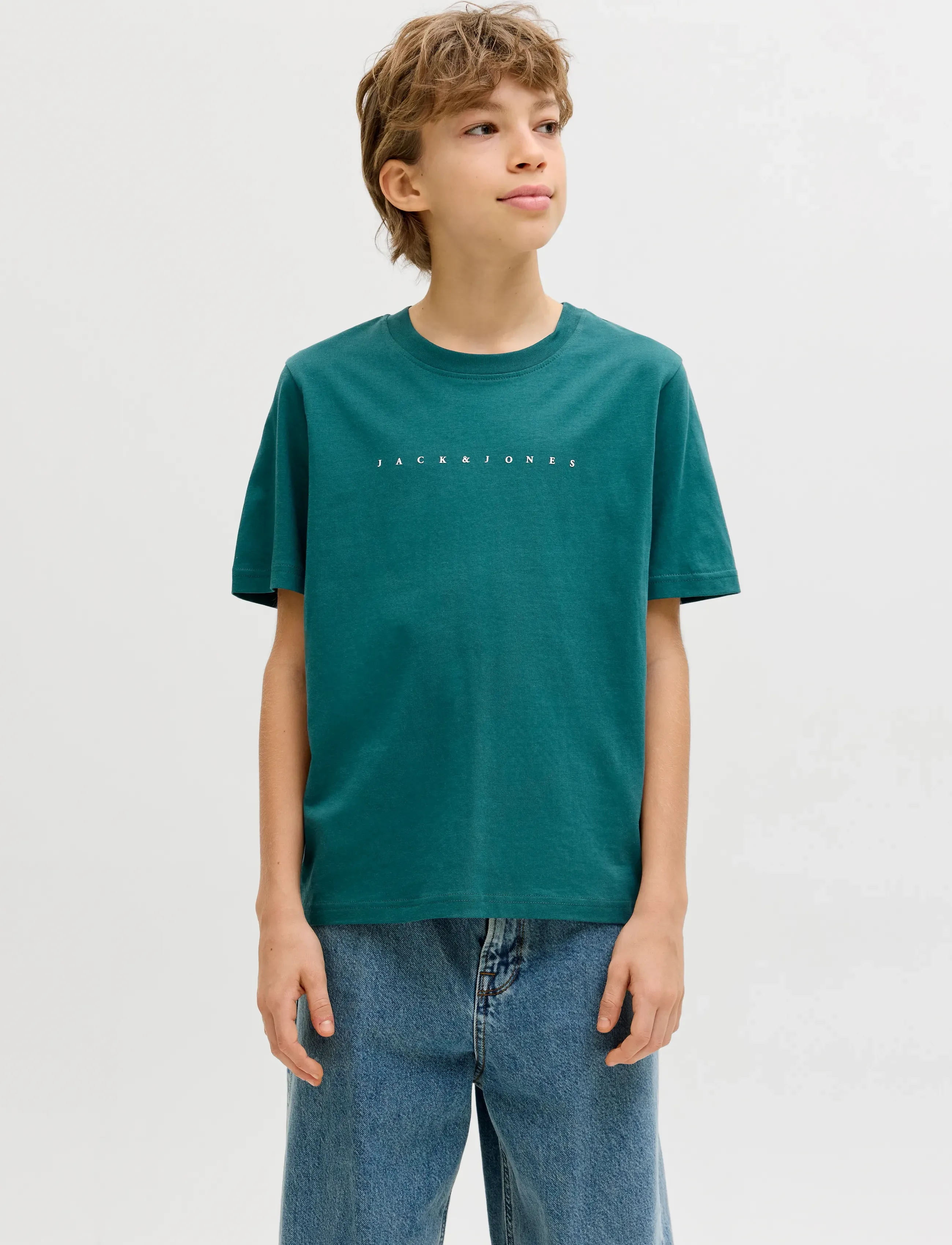 Jack & Jones JJESTAR JJ TEE SS NOOS JNR - Toppar & T-shirts - ATLANTIC DEEP / green