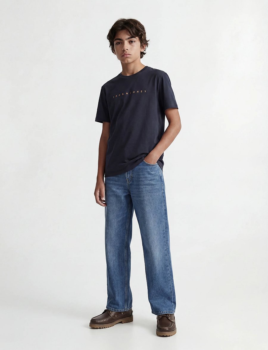 Jack & Jones - JJESTAR JJ TEE SS NOOS JNR - kortærmede t-shirts - dark navy - 4