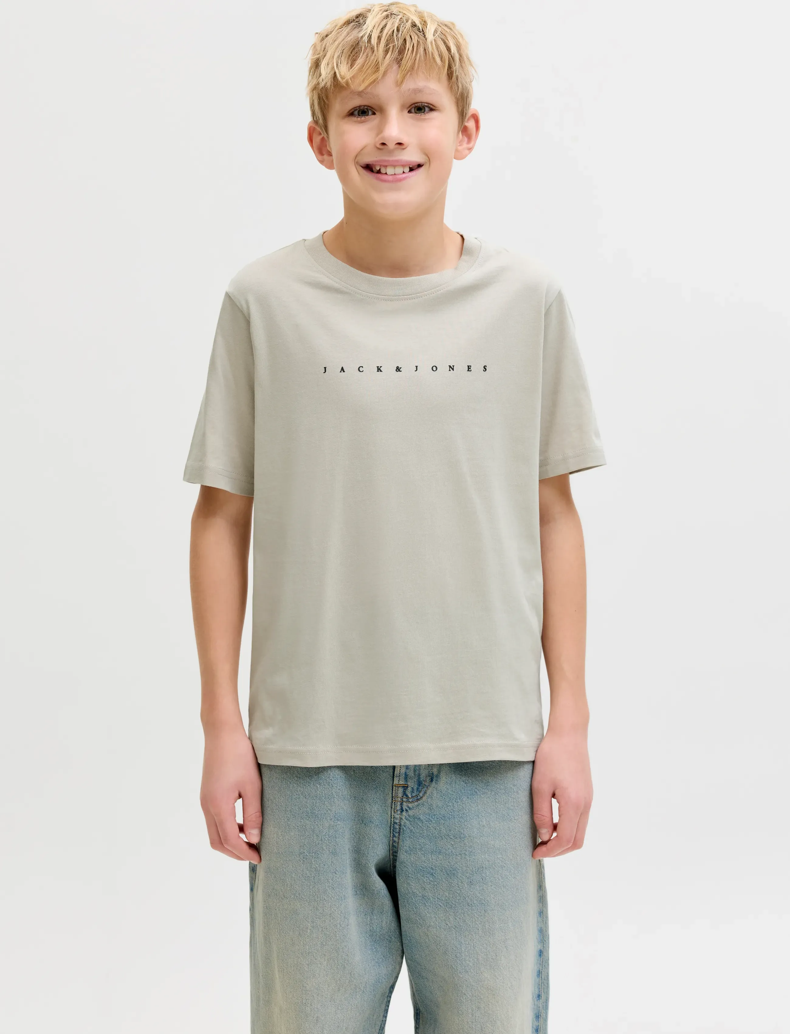 Jack & Jones JJESTAR JJ TEE SS NOOS JNR - Topper & T-skjorter - MOONBEAM / cream