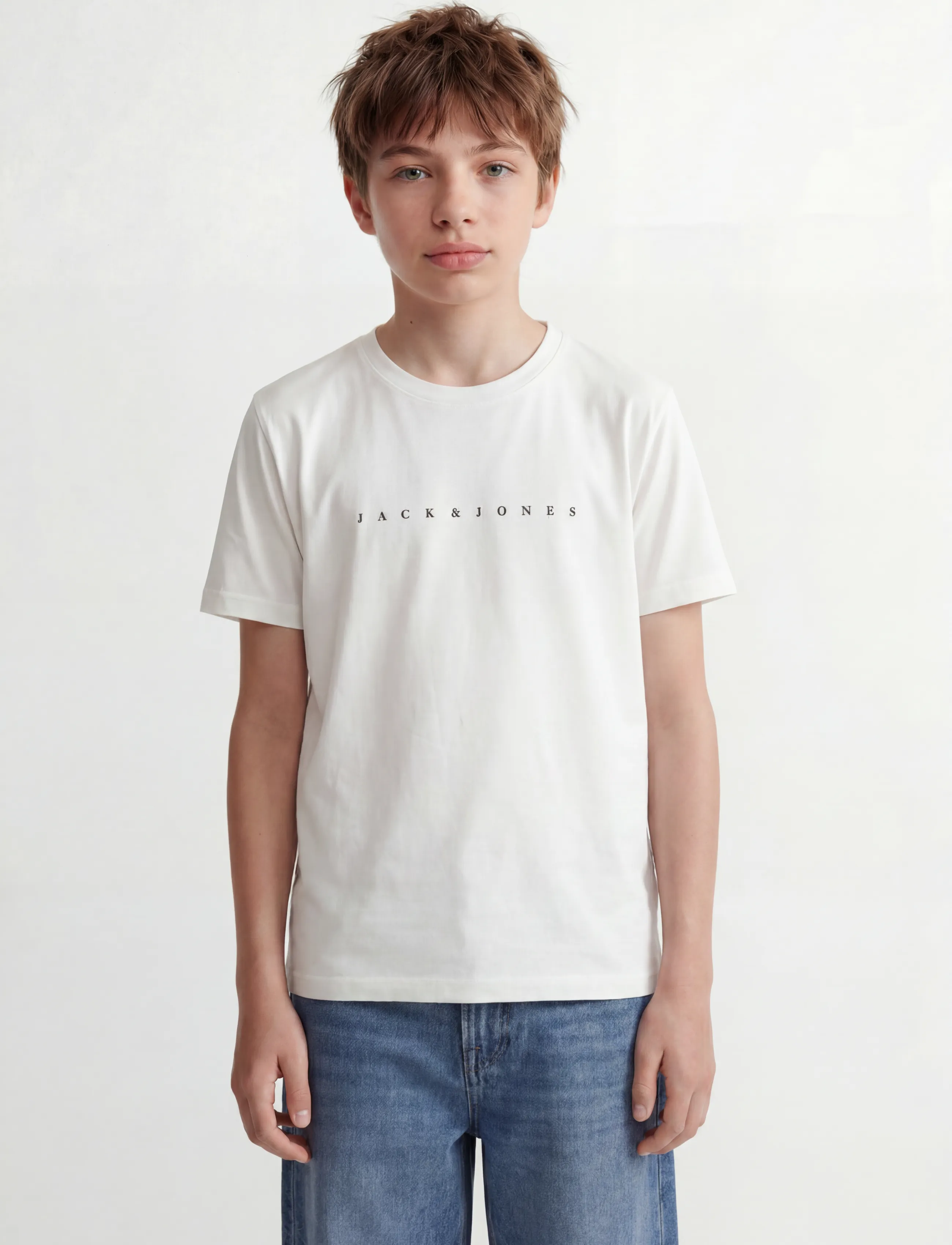 Jack & Jones JJESTAR JJ TEE SS NOOS JNR - Topid ja T-särgid - WHITE / white