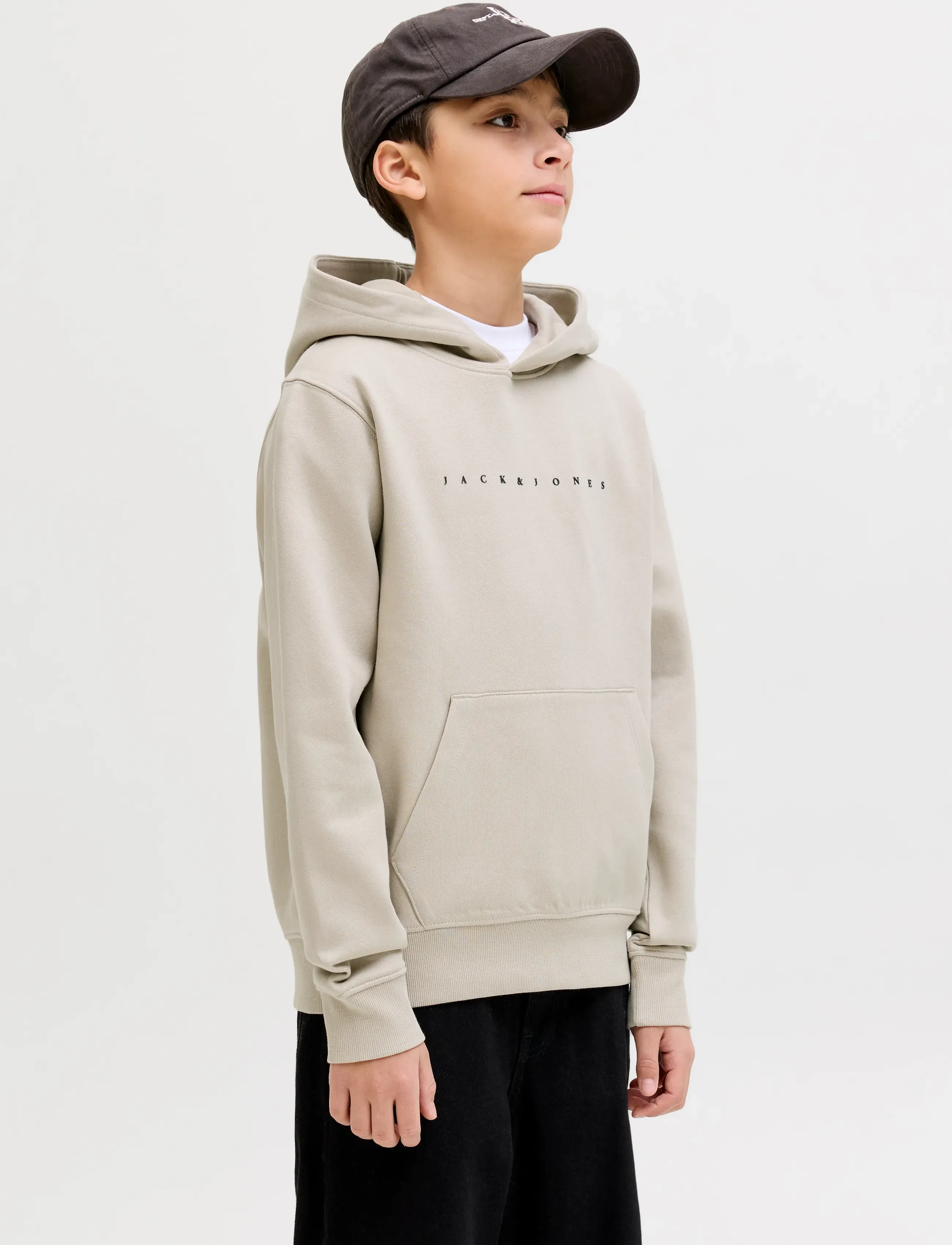 Jack & Jones JJESTAR JJ SWEAT HOOD NOOS JNR - Sweatshirts & Hættetrøjer - MOONBEAM / cream
