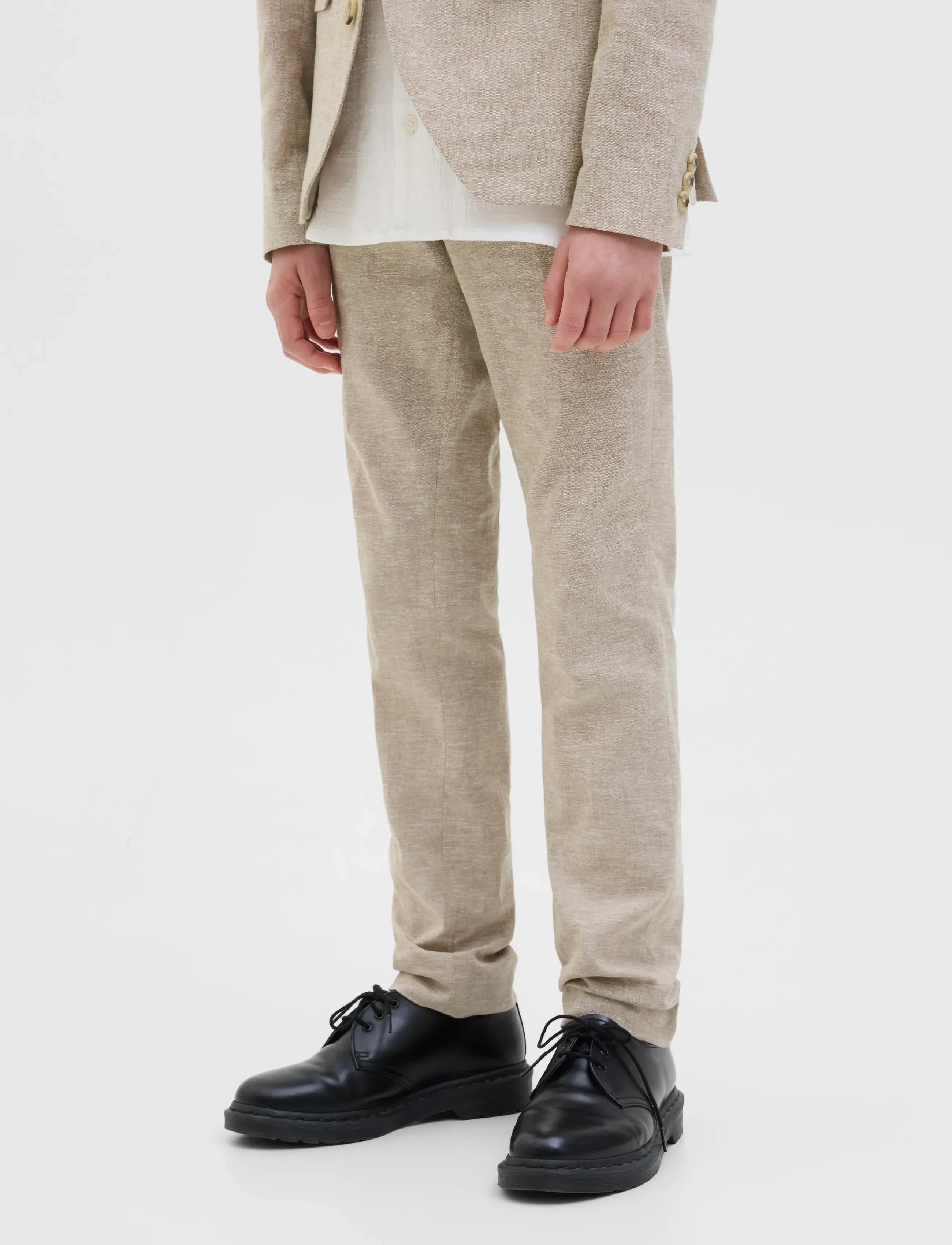 Jack & Jones JPRRIVIERA TROUSER SLIM FIT SN JNR - Trousers - BEIGE / beige