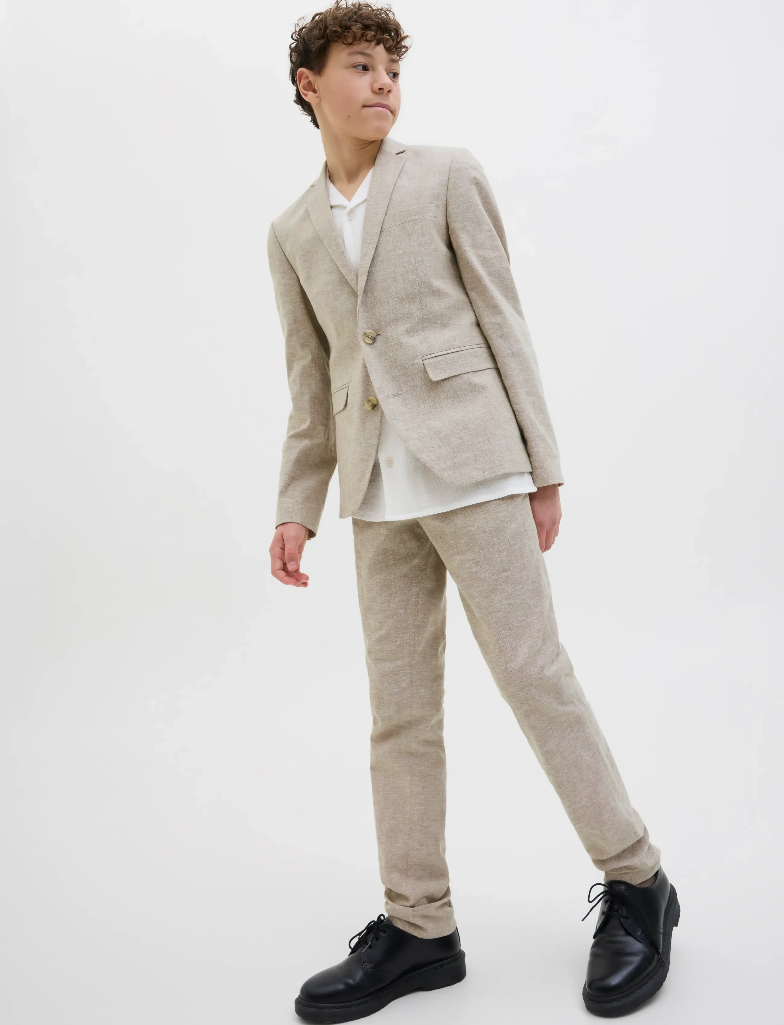 Jack & Jones - JPRRIVIERA TROUSER SLIM FIT SN JNR - bikses - beige - 4