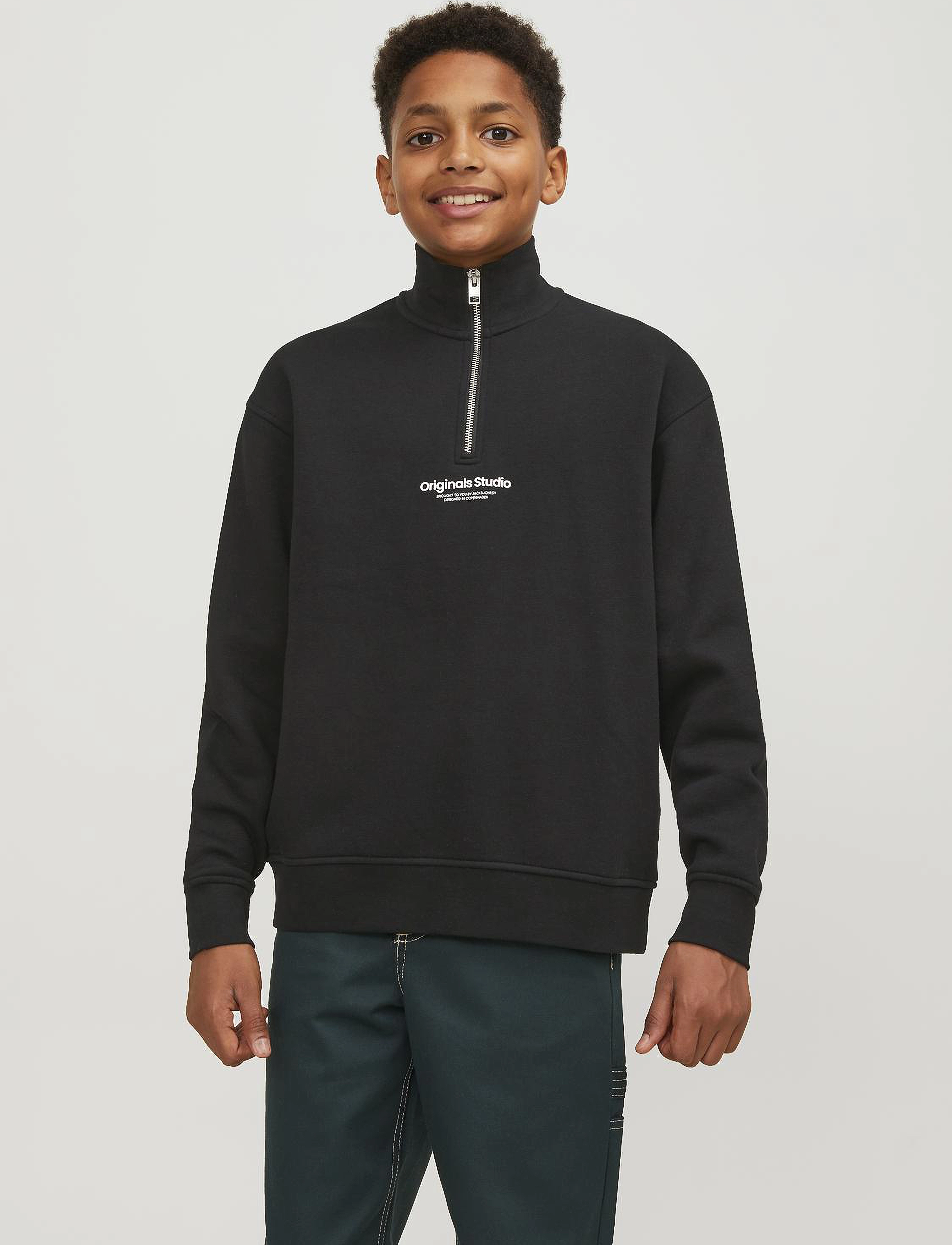 Jack & Jones - JORVESTERBRO SWEAT QUARTER ZIP NOOS JNR - black - 1