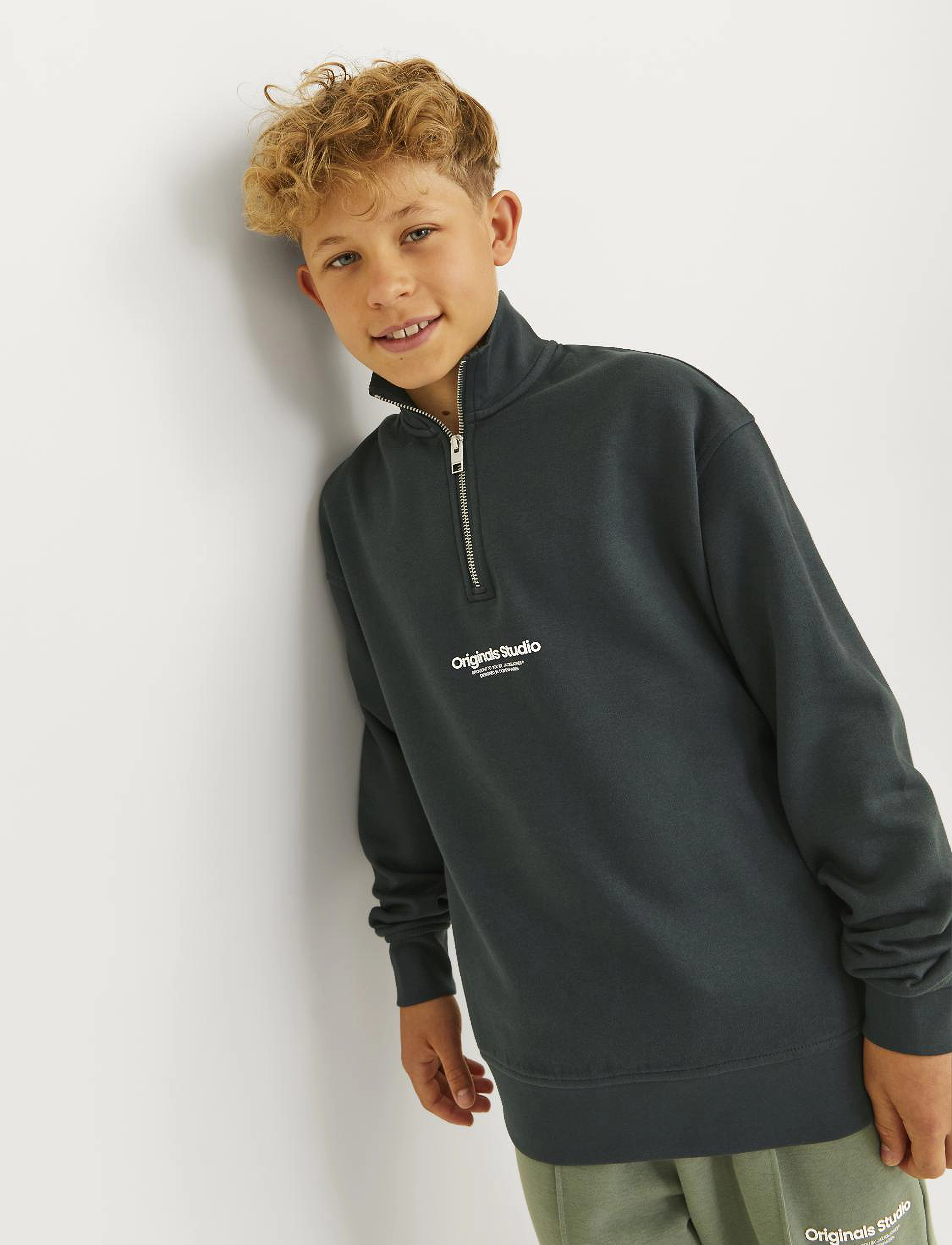Jack & Jones - JORVESTERBRO SWEAT QUARTER ZIP NOOS JNR - forest river - 5