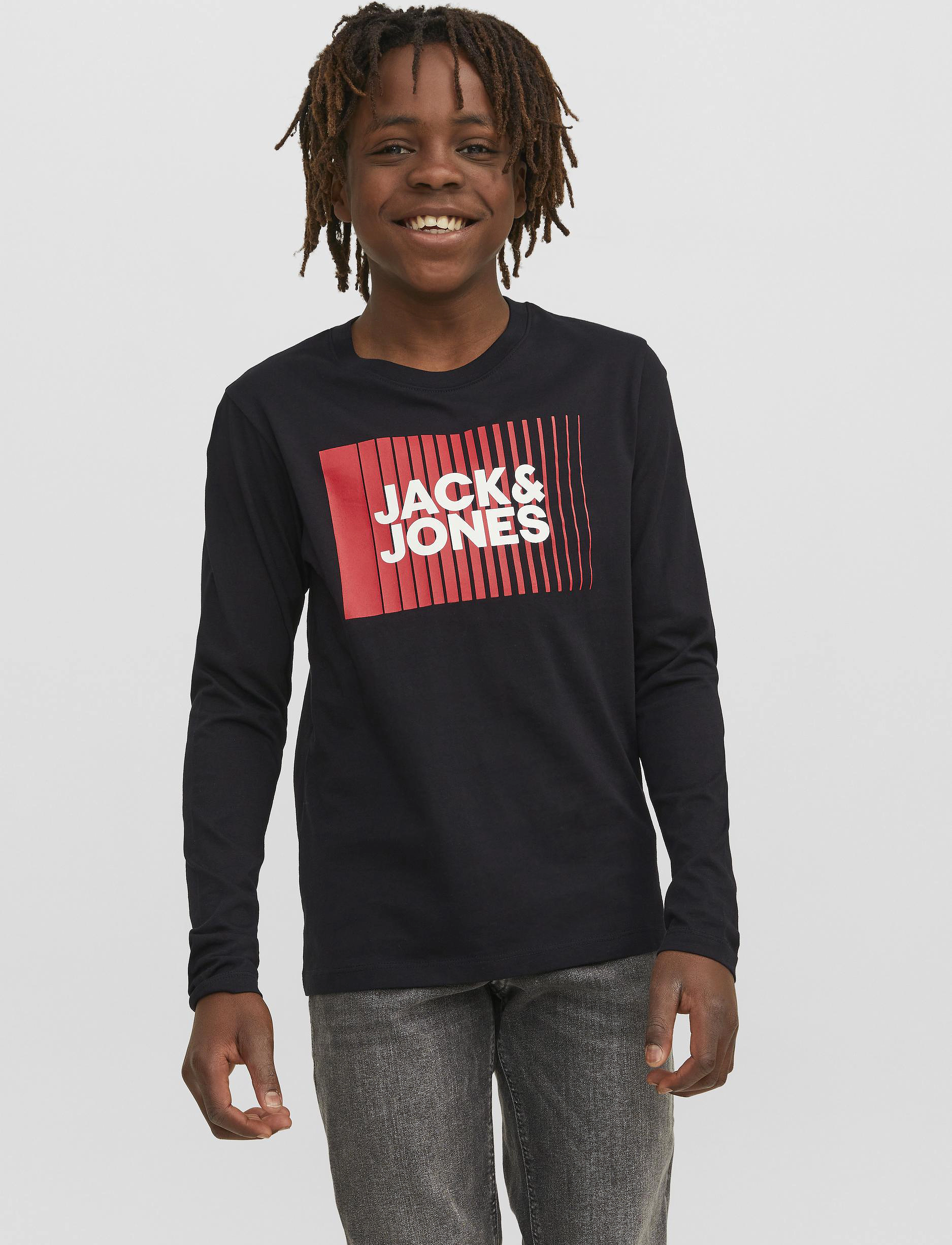 Jack & Jones JJECORP LOGO TEE PLAY LS O-NECK NOOS JNR - Oberteile & T-Shirts - BLACK / black