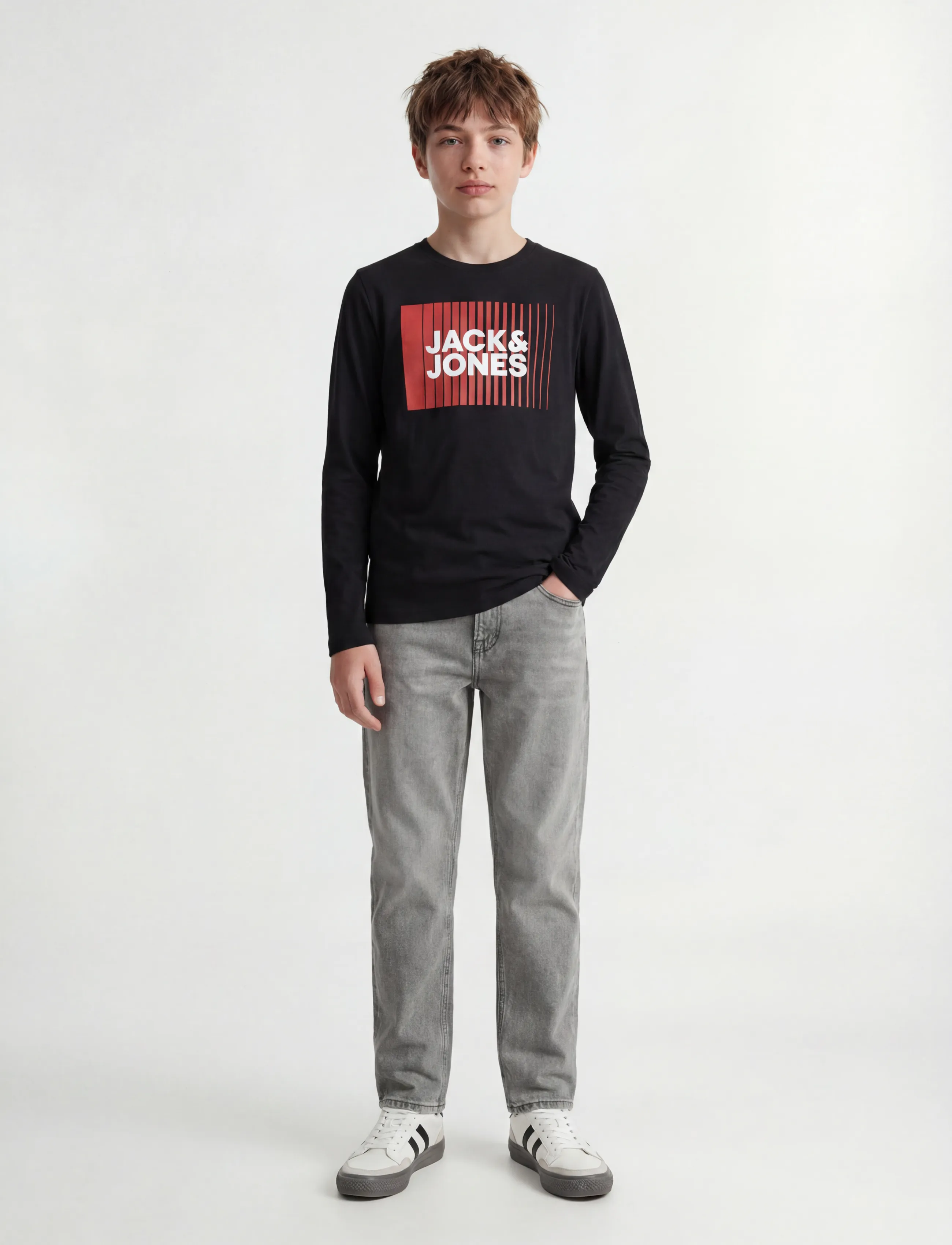 Jack & Jones - JJECORP LOGO TEE PLAY LS O-NECK NOOS JNR - langærmede t-shirts - black - 4