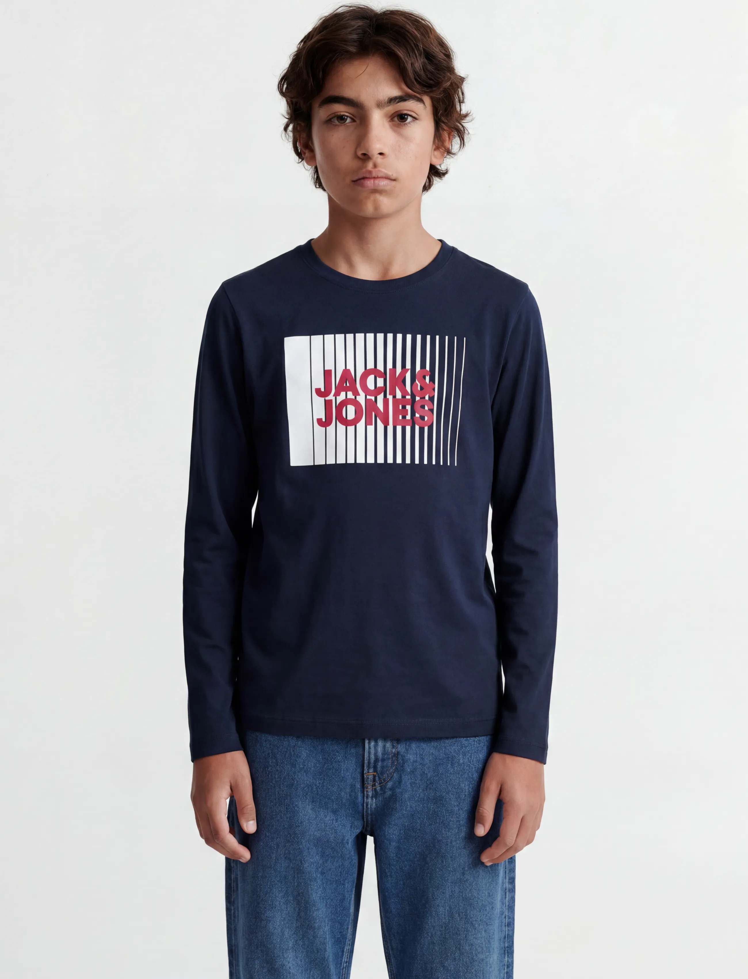 Jack & Jones - JJECORP LOGO TEE PLAY LS O-NECK NOOS JNR - long-sleeved t-shirts - navy blazer - 0