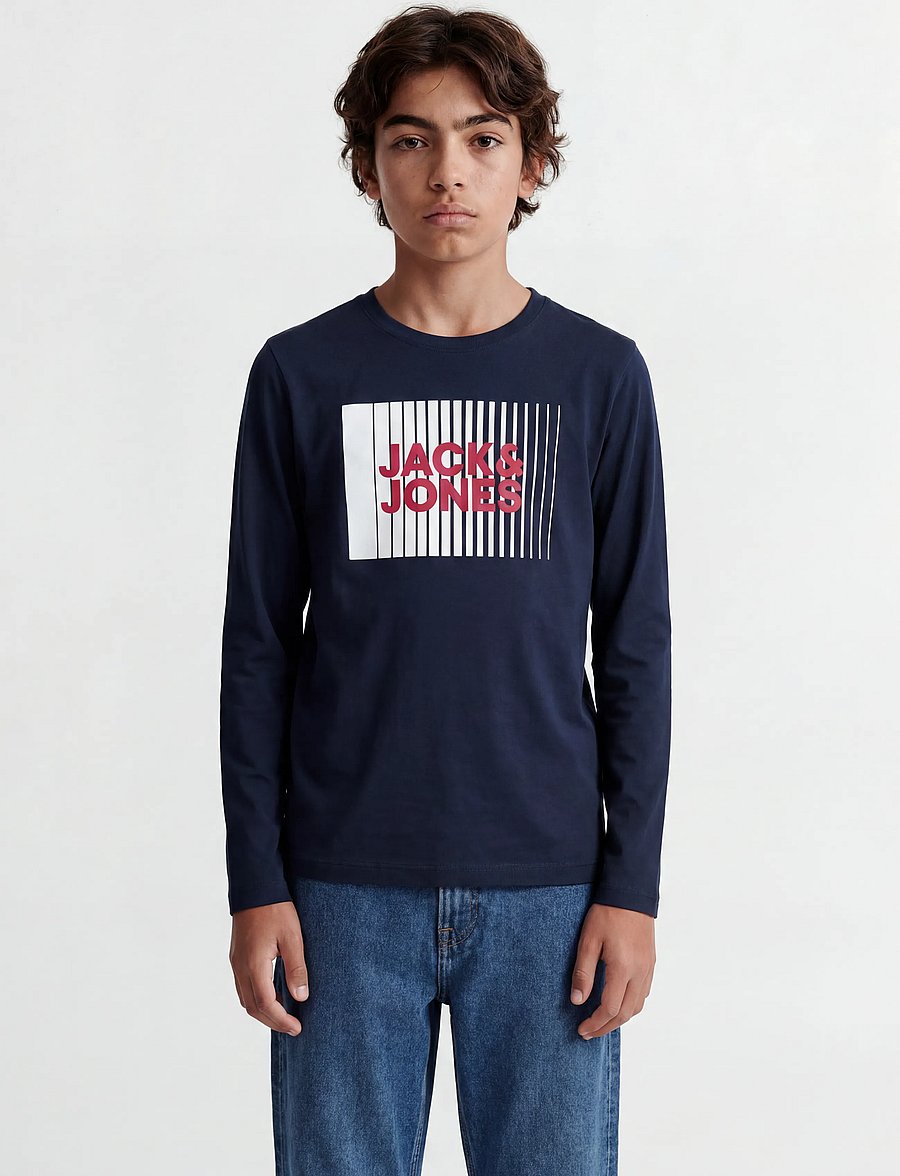 Jack & Jones - JJECORP LOGO TEE PLAY LS O-NECK NOOS JNR - t-shirts à manches longues - navy blazer - 0