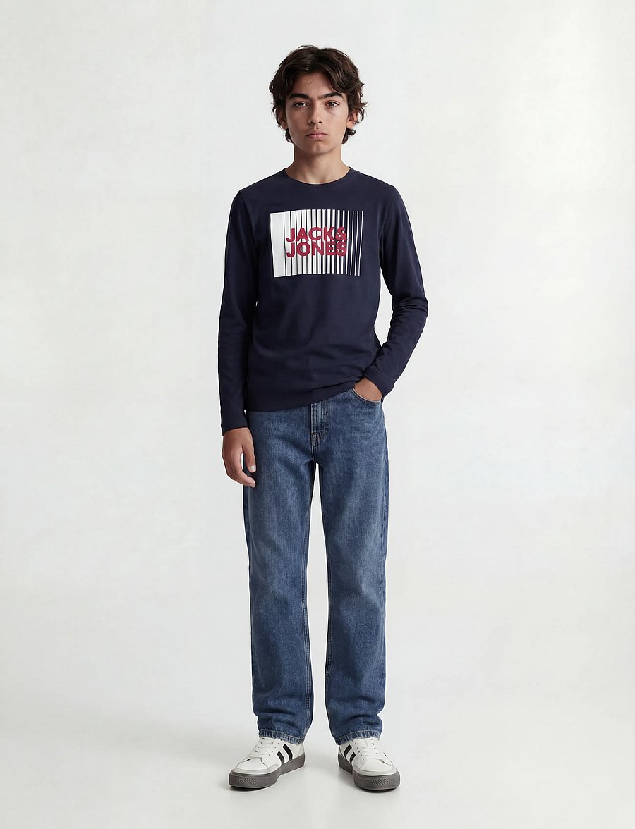 Jack & Jones - JJECORP LOGO TEE PLAY LS O-NECK NOOS JNR - t-shirts à manches longues - navy blazer - 4