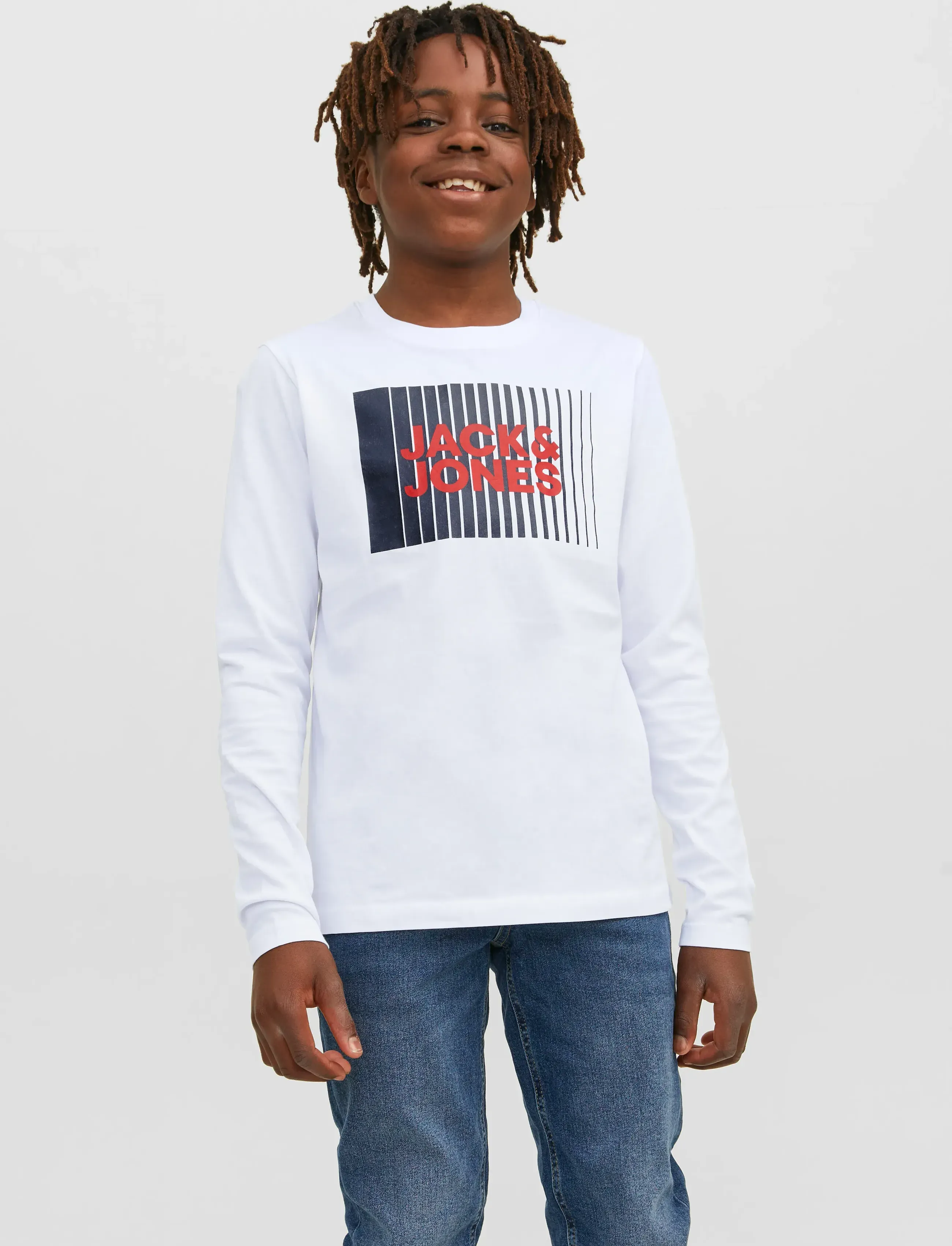 Jack & Jones JJECORP LOGO TEE PLAY LS O-NECK NOOS JNR - Oberteile & T-Shirts - WHITE / white