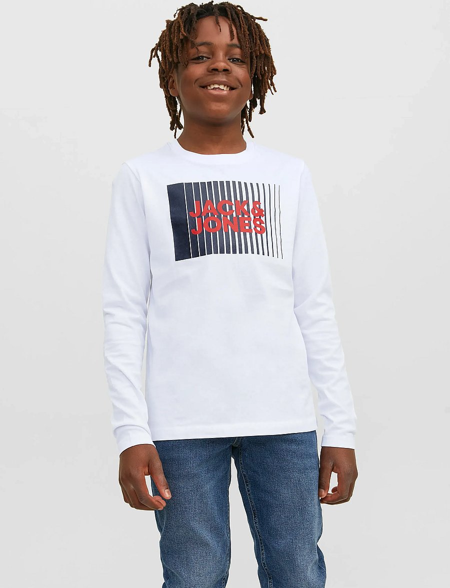 Jack & Jones - JJECORP LOGO TEE PLAY LS O-NECK NOOS JNR - t-shirts à manches longues - white - 0