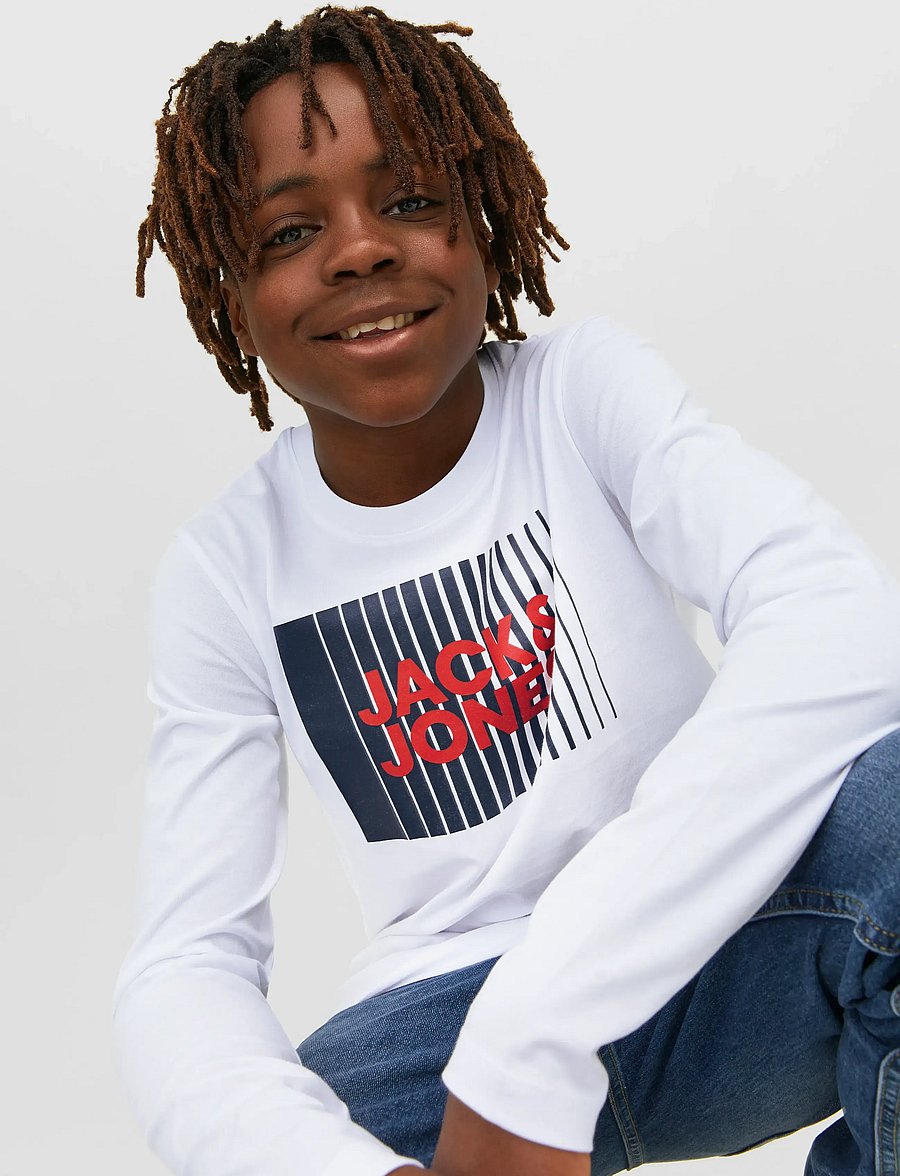 Jack & Jones - JJECORP LOGO TEE PLAY LS O-NECK NOOS JNR - t-shirts à manches longues - white - 4