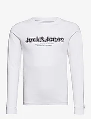 Jack & Jones - JORLAKEWOOD BRANDING TEE LS BF JNR - pitkähihaiset t-paidat - bright white - 0