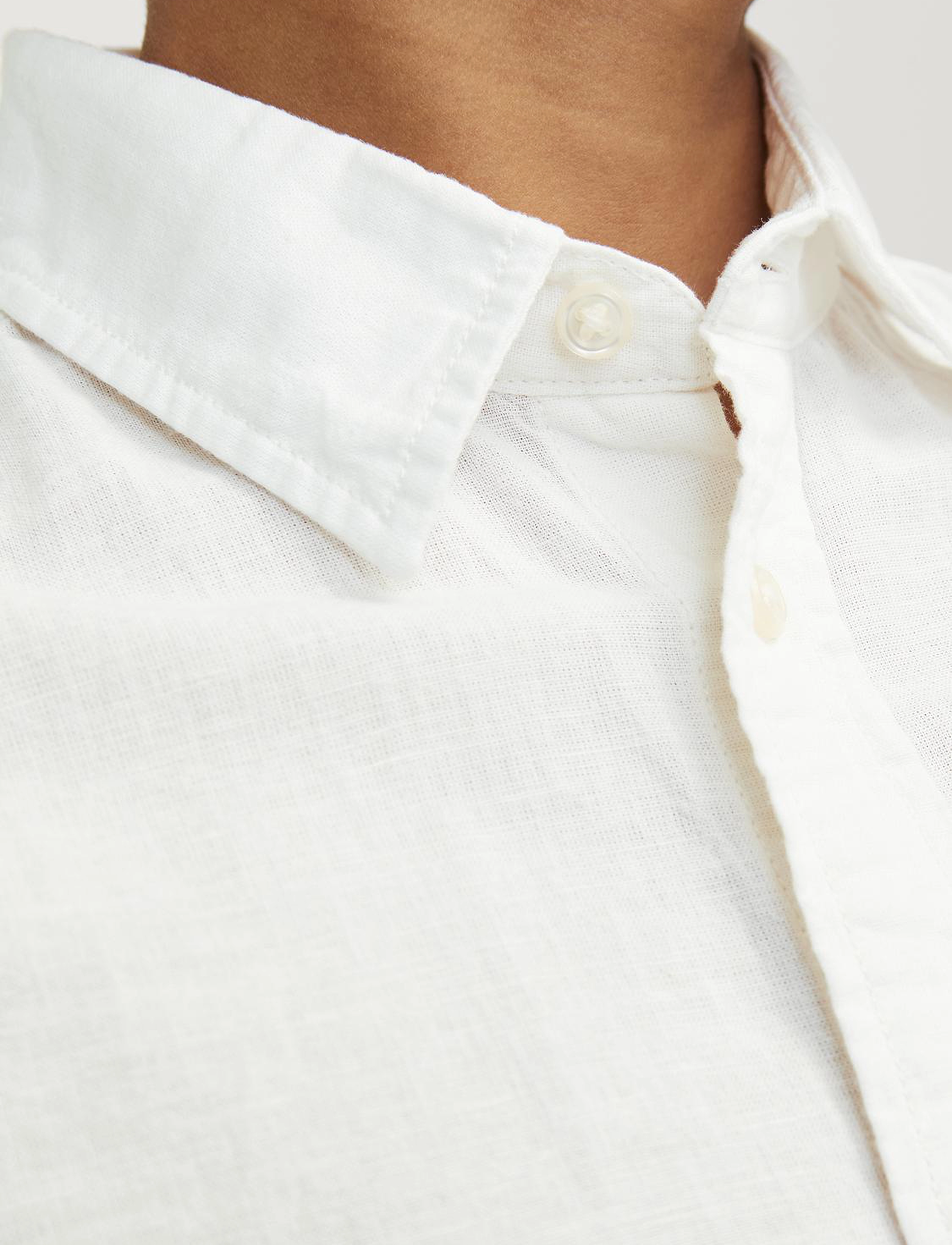 Jack & Jones - JJELINEN BLEND SHIRT LS SN JNR - white - 3