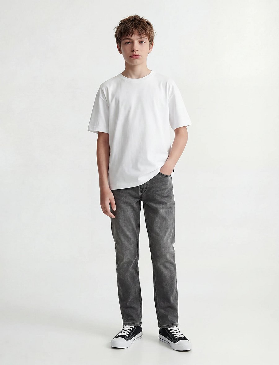 Jack & Jones - JJICLARK JJORIGINAL SQ 349 NOOS JNR - tiesaus kirpimo džinsai - grey denim - 4