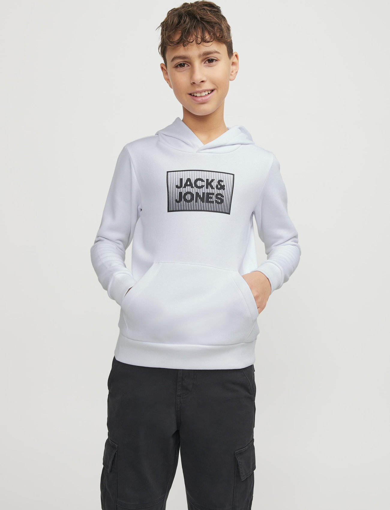 Jack & Jones - JJJJSTEEL SWEAT HOODSTEEL SWEAT HOOD JNR - hættetrøjer - white - 1