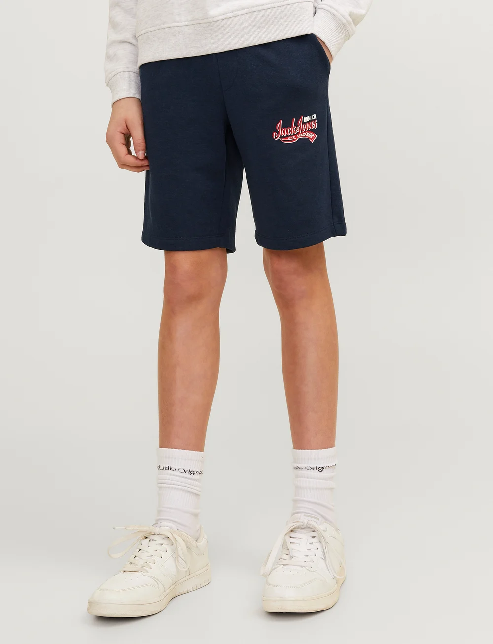 Jack & Jones - JPSTLOGO SWEAT SHORTS 2 COL SN GMS JNR - sweatshorts - navy blazer - 0
