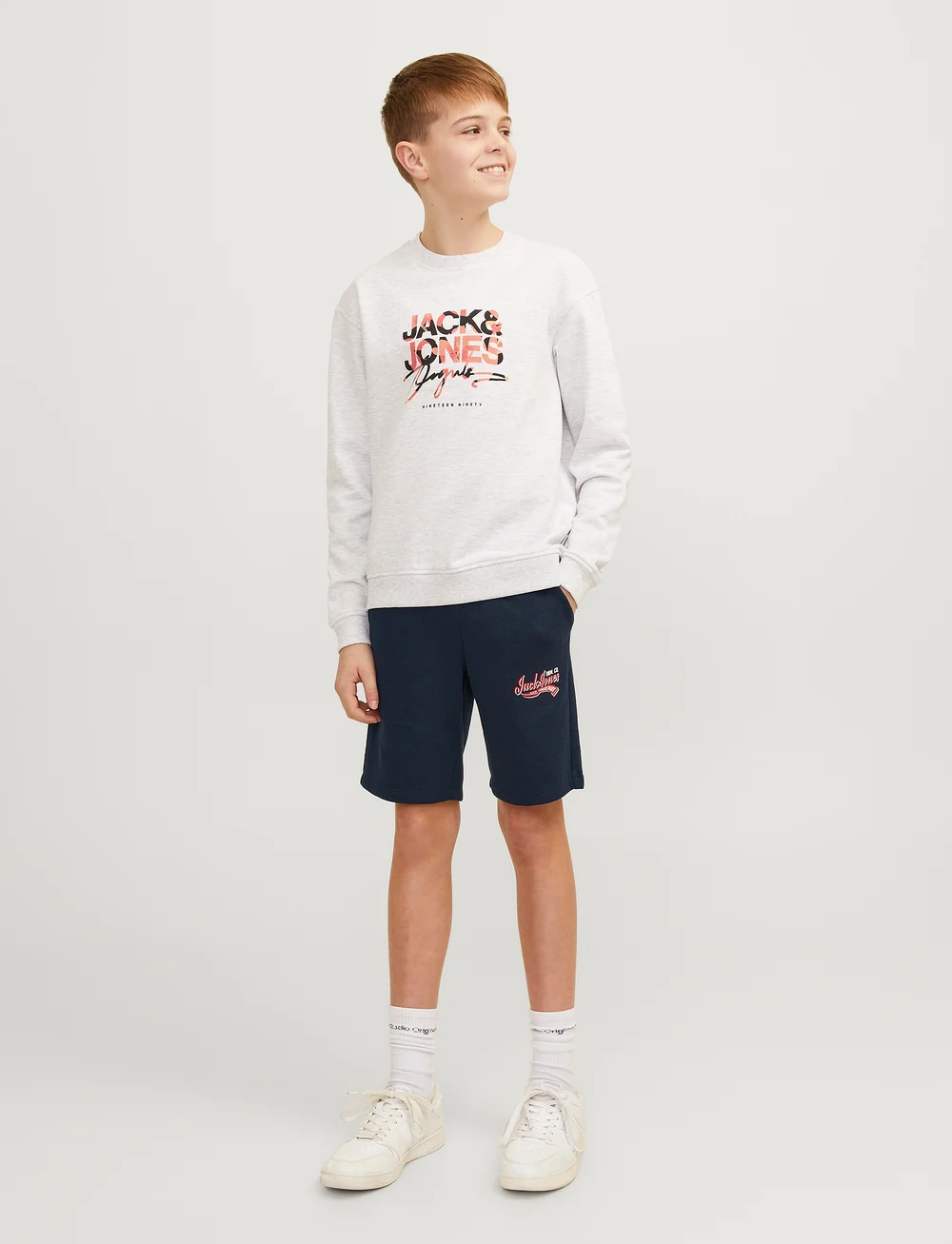 Jack & Jones - JPSTLOGO SWEAT SHORTS 2 COL SN GMS JNR - sweatshorts - navy blazer - 3