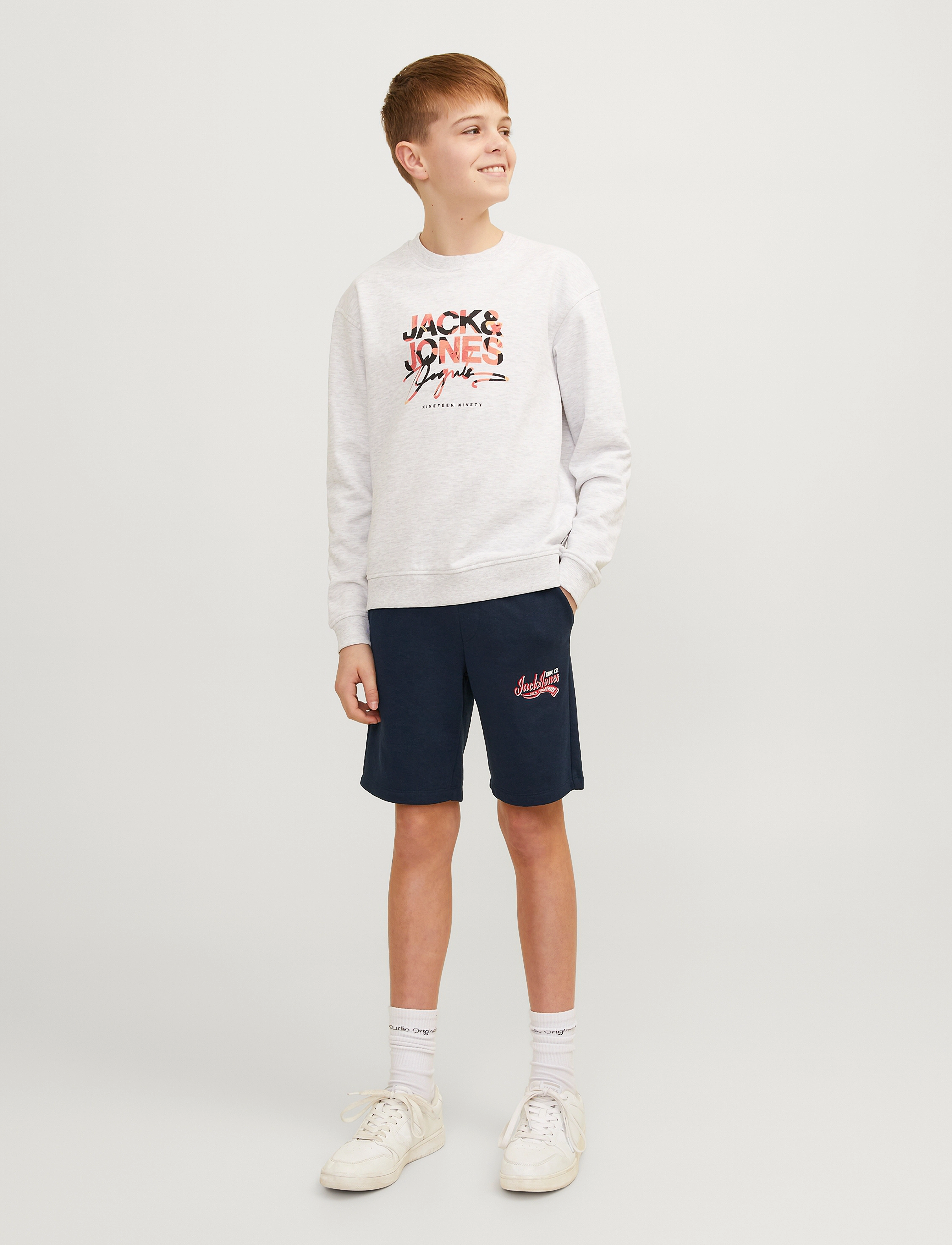 Jack & Jones - JPSTLOGO SWEAT SHORTS 2 COL SN GMS JNR - navy blazer - 4