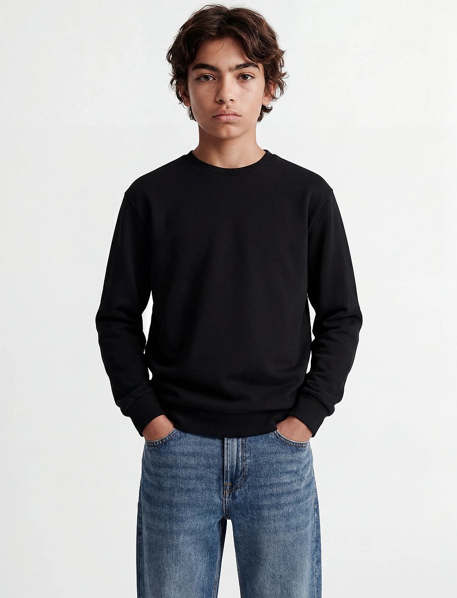 Jack & Jones - JJEBRADLEY SWEAT CREW NOOS JNR - sweatshirts - black - 0