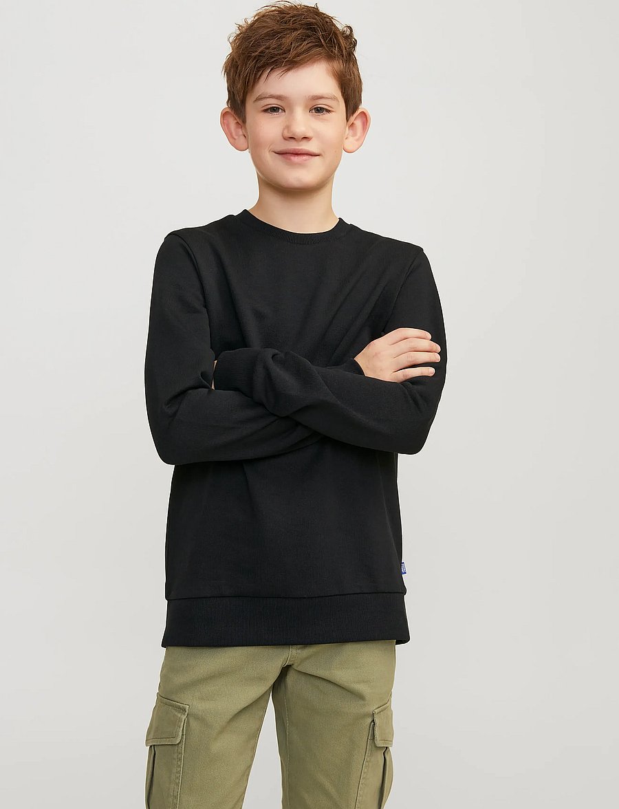 Jack & Jones - JJEBRADLEY SWEAT CREW NOOS JNR - sweatshirts - black - 0