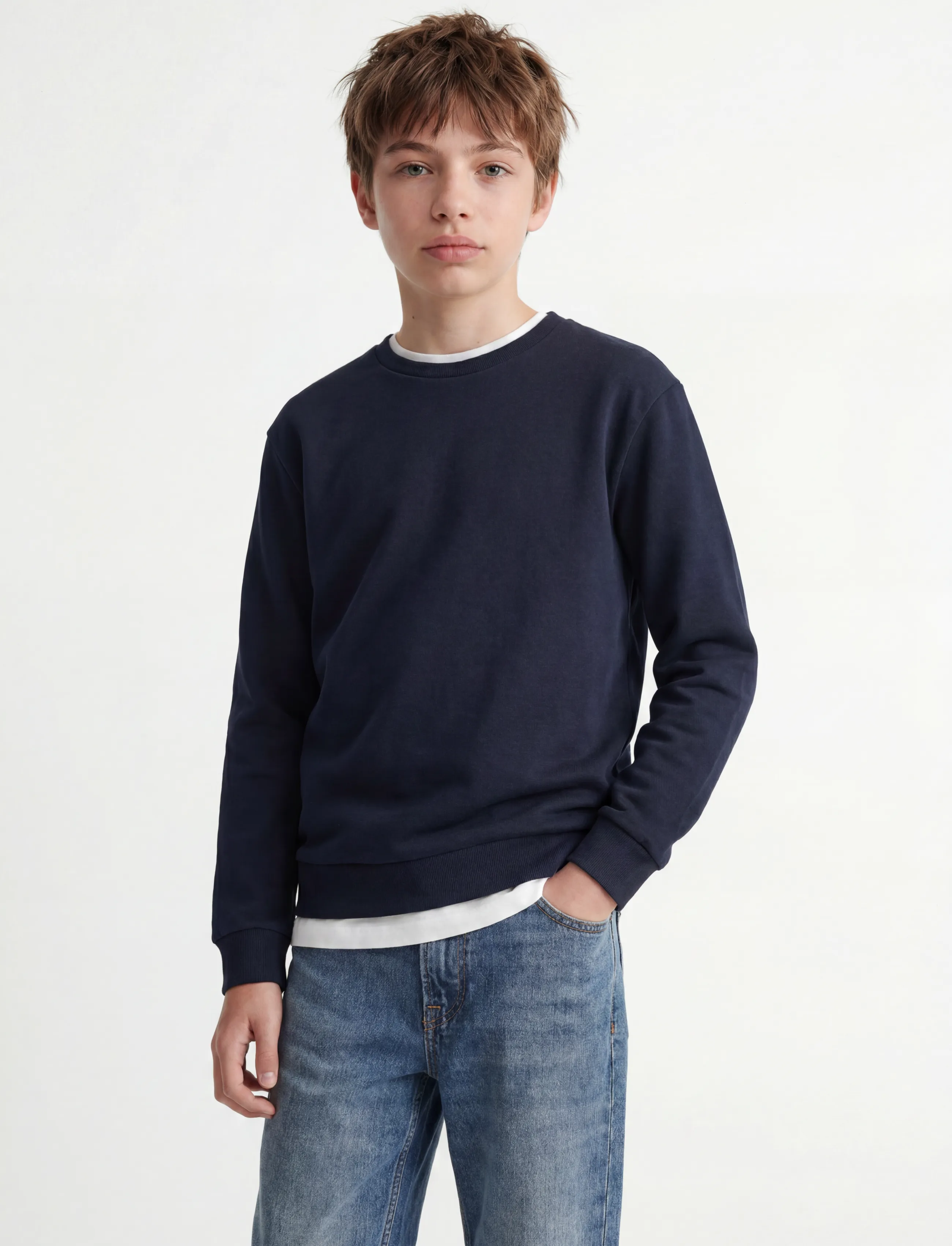 Jack & Jones - JJEBRADLEY SWEAT CREW NOOS JNR - sweatshirts - navy blazer - 0