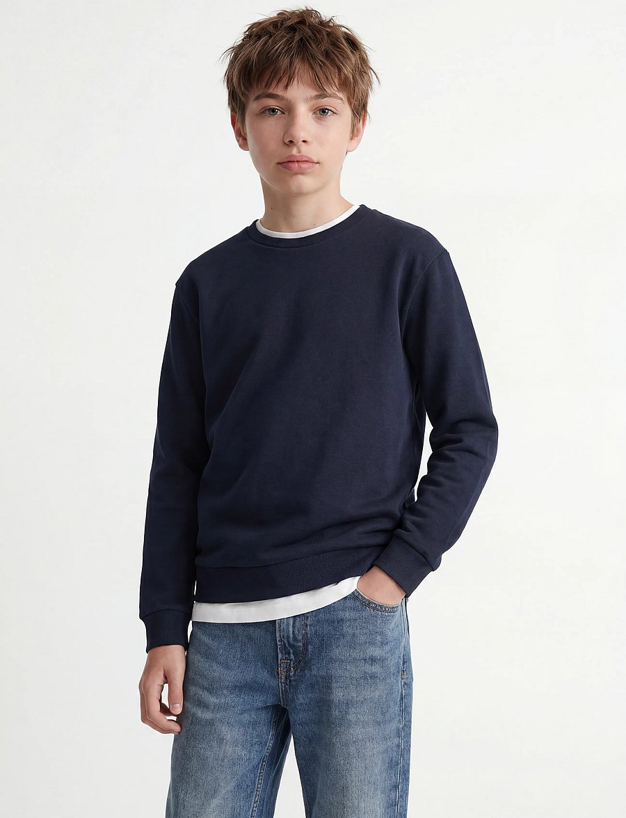 Jack & Jones - JJEBRADLEY SWEAT CREW NOOS JNR - sweatshirts - navy blazer - 0