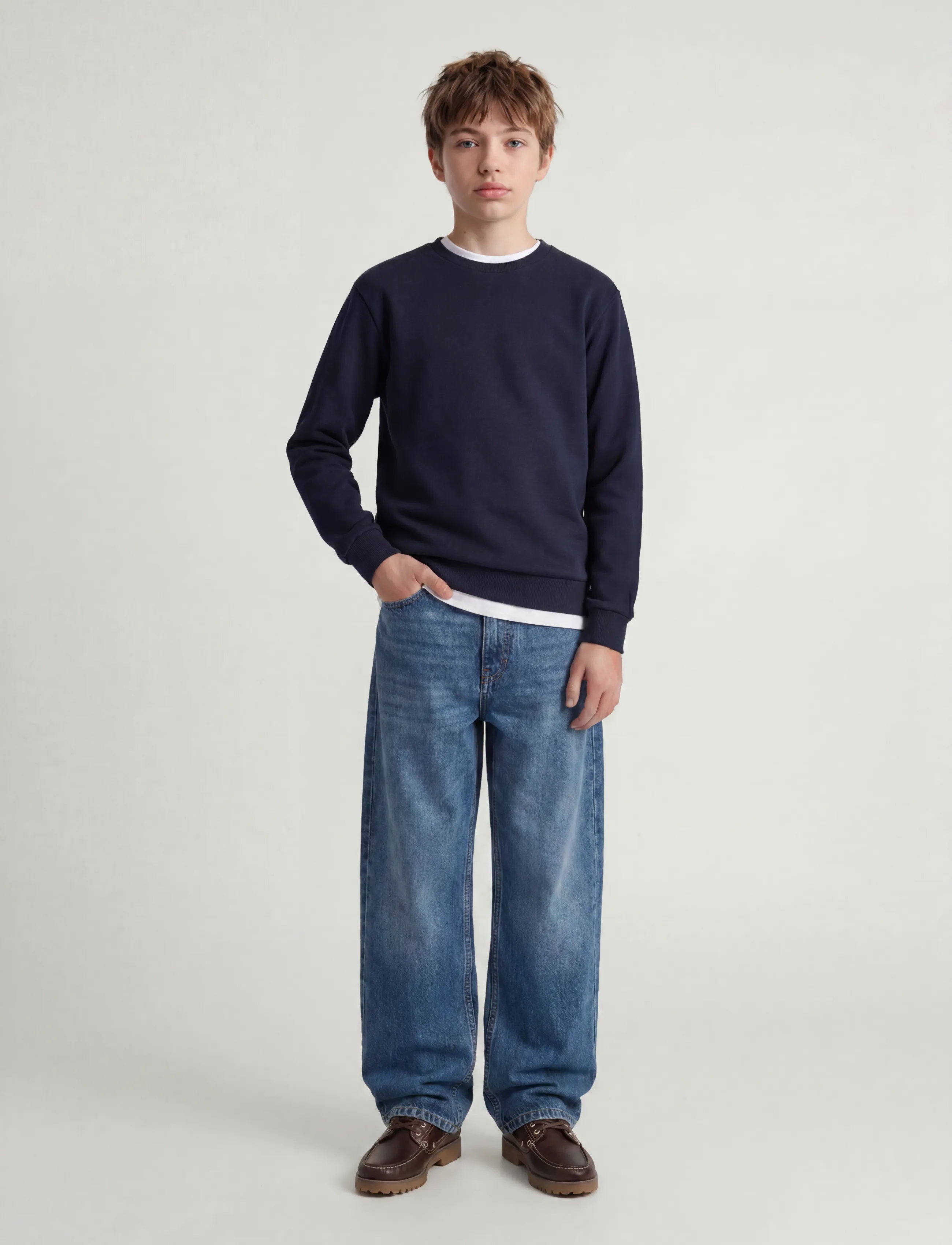Jack & Jones - JJEBRADLEY SWEAT CREW NOOS JNR - sweatshirts - navy blazer - 4