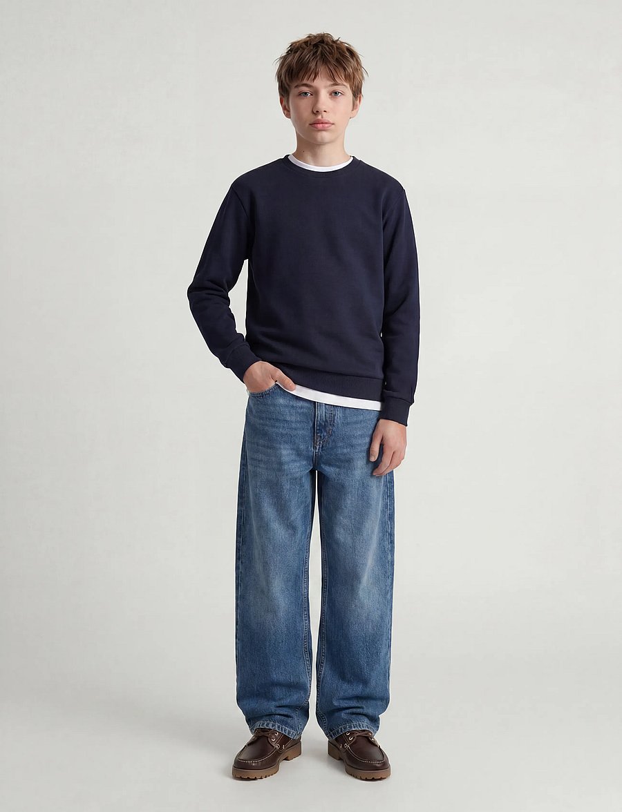 Jack & Jones - JJEBRADLEY SWEAT CREW NOOS JNR - sweatshirts - navy blazer - 4