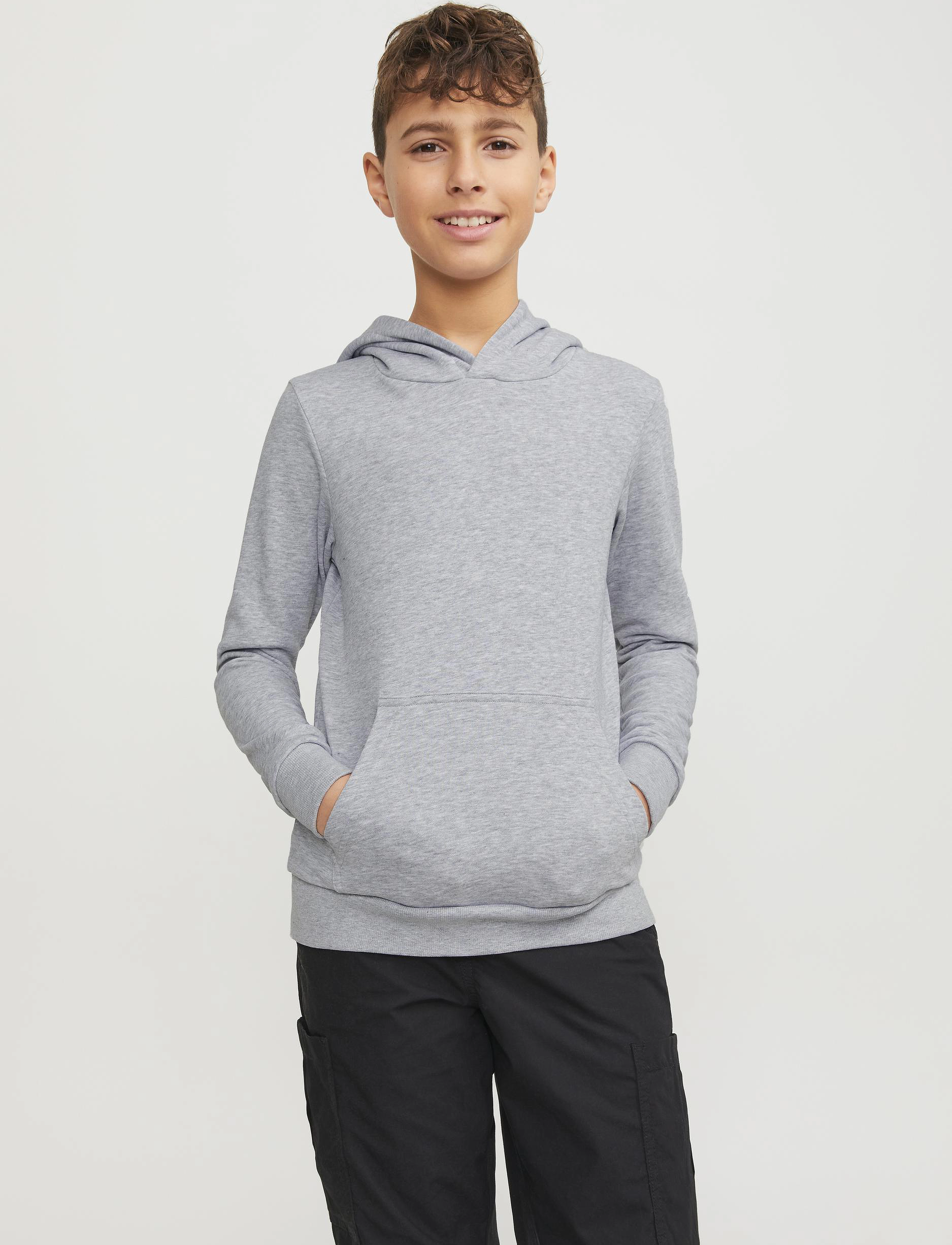 Jack & Jones JJEBRADLEY SWEAT HOOD NOOS JNR - Hættetrøjer - LIGHT GREY MELANGE / grey
