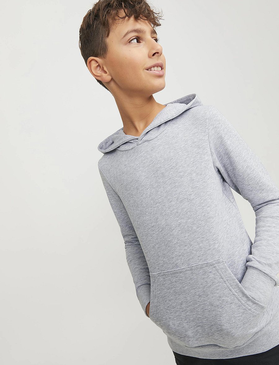 Jack & Jones - JJEBRADLEY SWEAT HOOD NOOS JNR - hettupeysur - light grey melange - 3