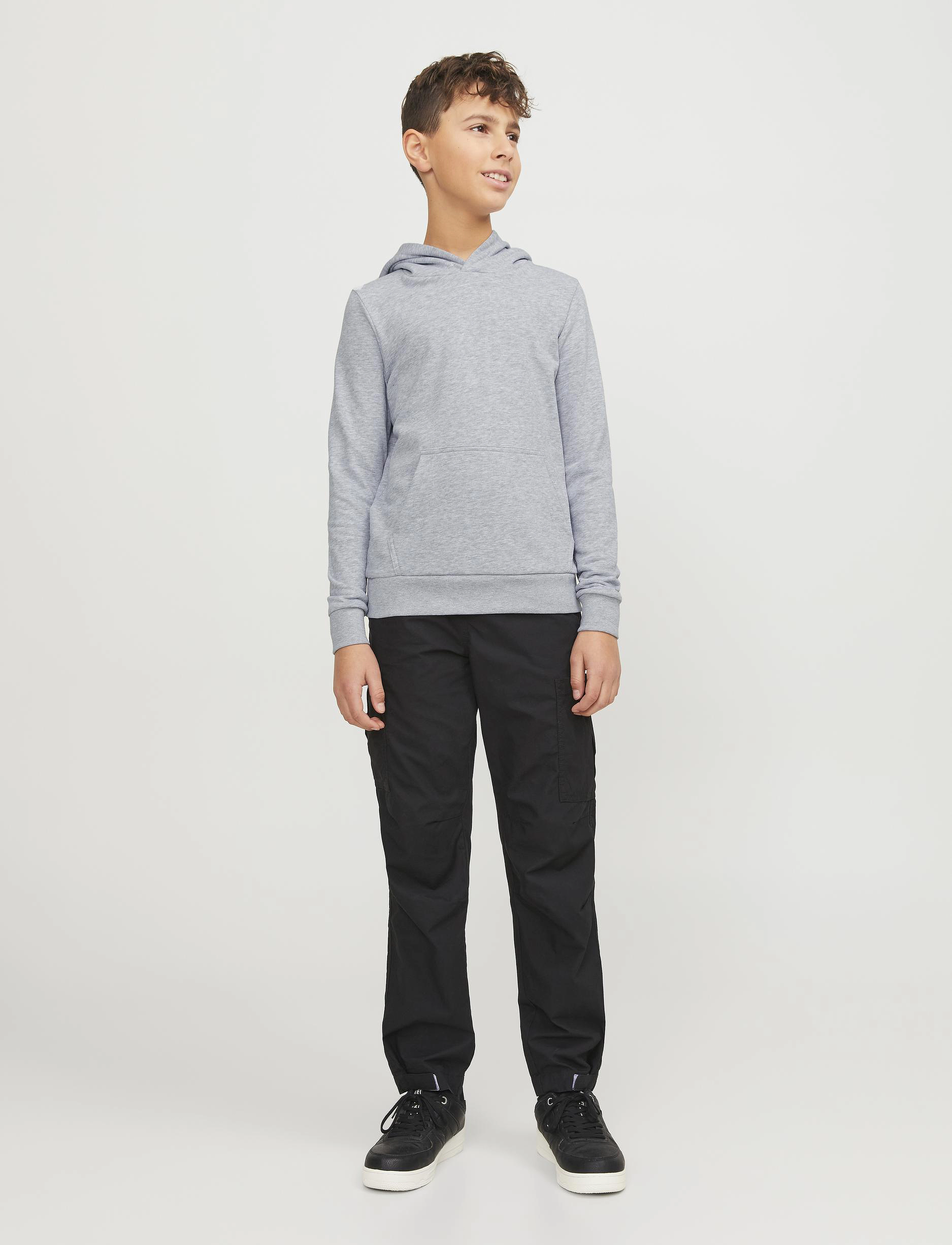 Jack & Jones - JJEBRADLEY SWEAT HOOD NOOS JNR - hoodies - light grey melange - 4