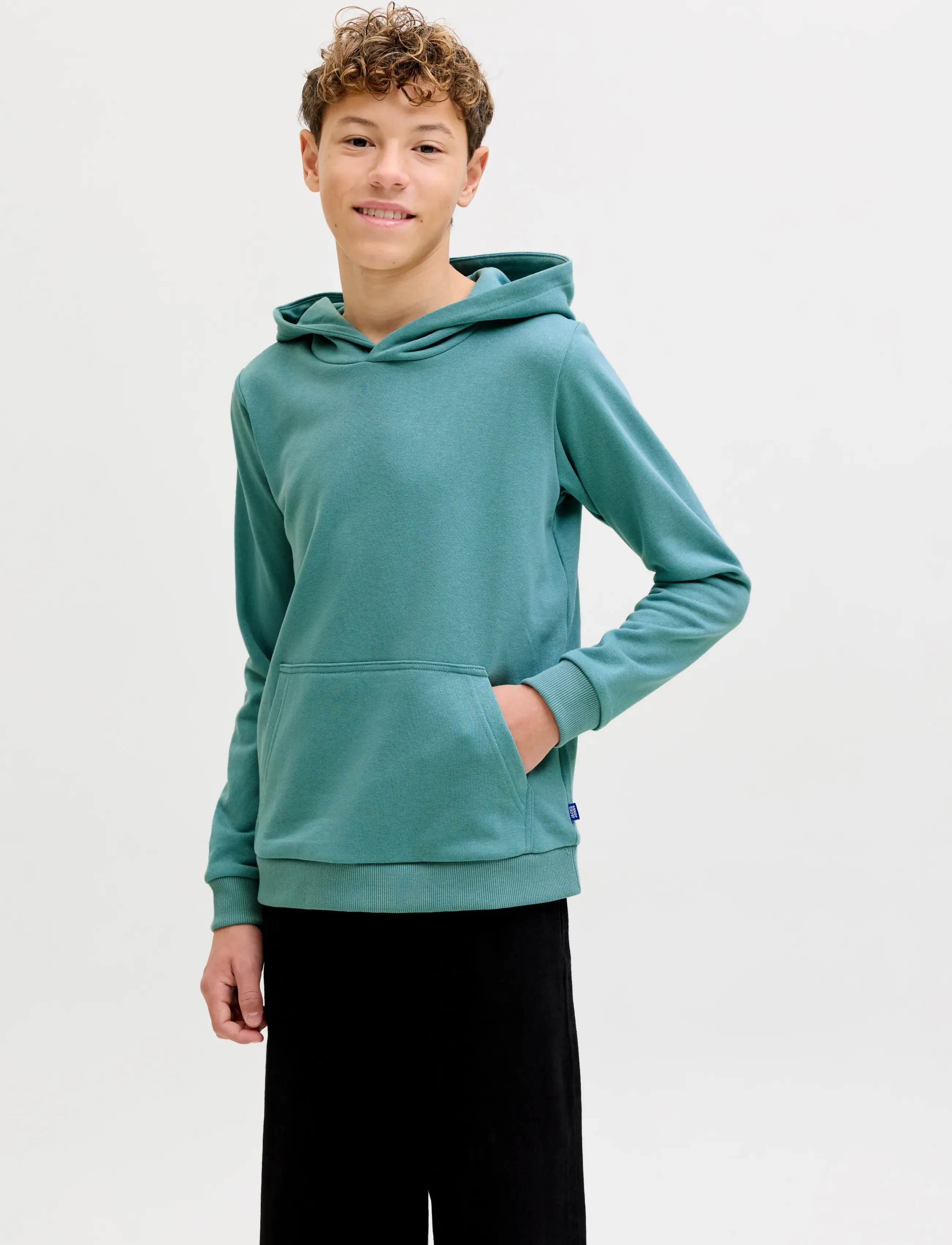 Jack & Jones JJEBRADLEY SWEAT HOOD NOOS JNR - Kapuzenpullover - MINERAL BLUE / green