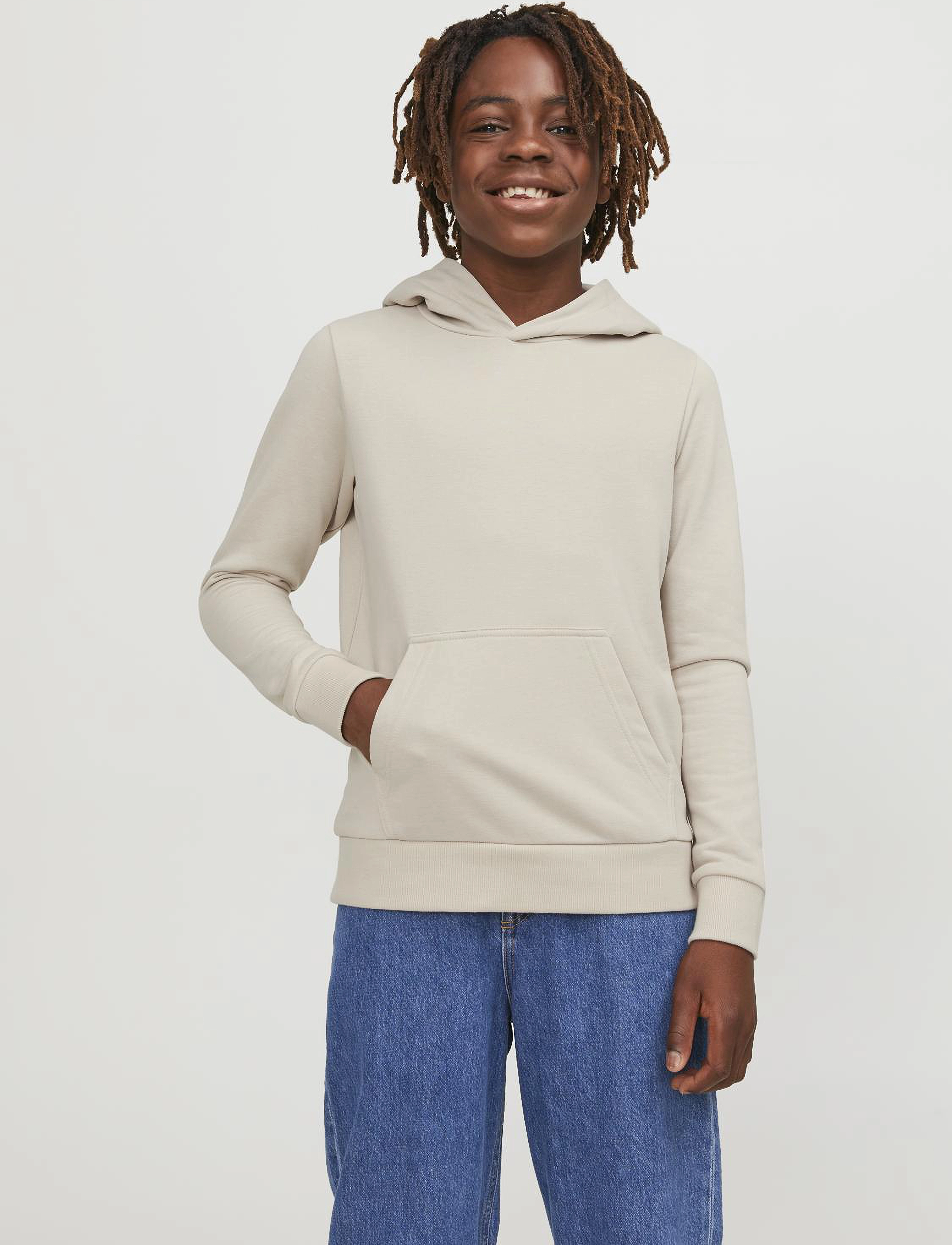 Jack & Jones JJEBRADLEY SWEAT HOOD NOOS JNR - Oberteile - MOONBEAM / cream