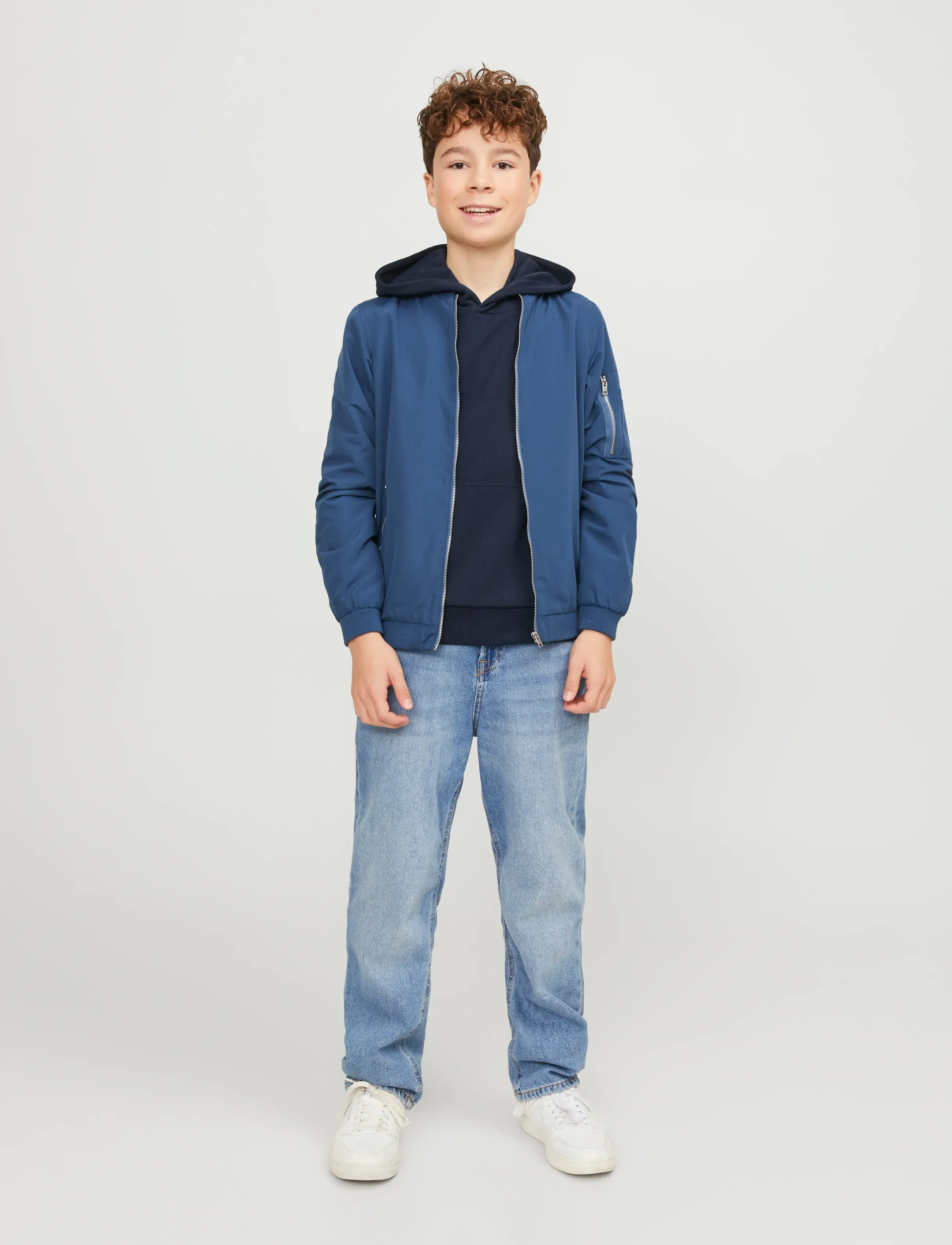 Jack & Jones - JJEBRADLEY SWEAT HOOD NOOS JNR - hættetrøjer - navy blazer - 3