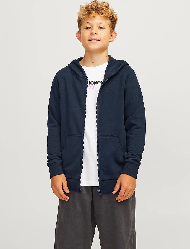 Jack & Jones - JJEBRADLEY SWEAT ZIP HOOD NOOS JNR - kapuzenpullover - navy blazer - 0