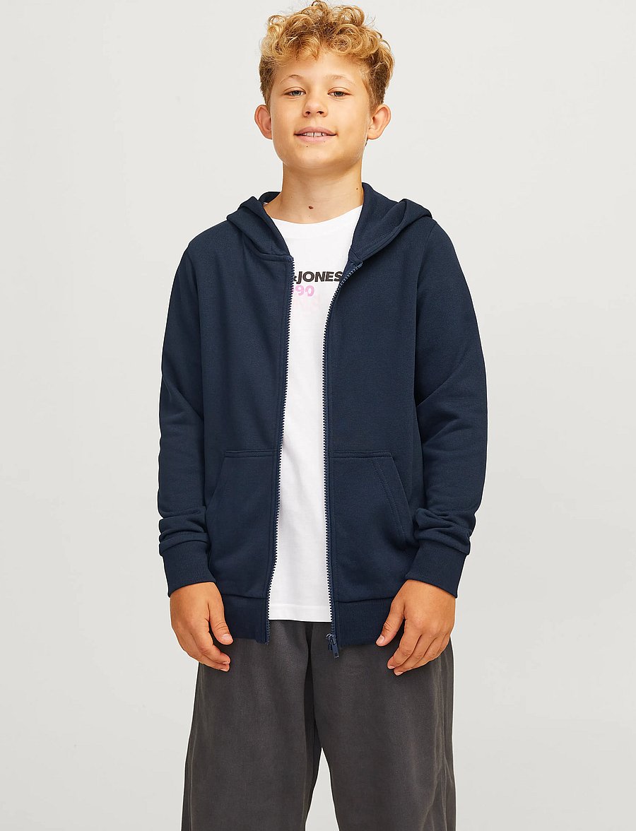 Jack & Jones - JJEBRADLEY SWEAT ZIP HOOD NOOS JNR - bluzy z kapturem - navy blazer - 0