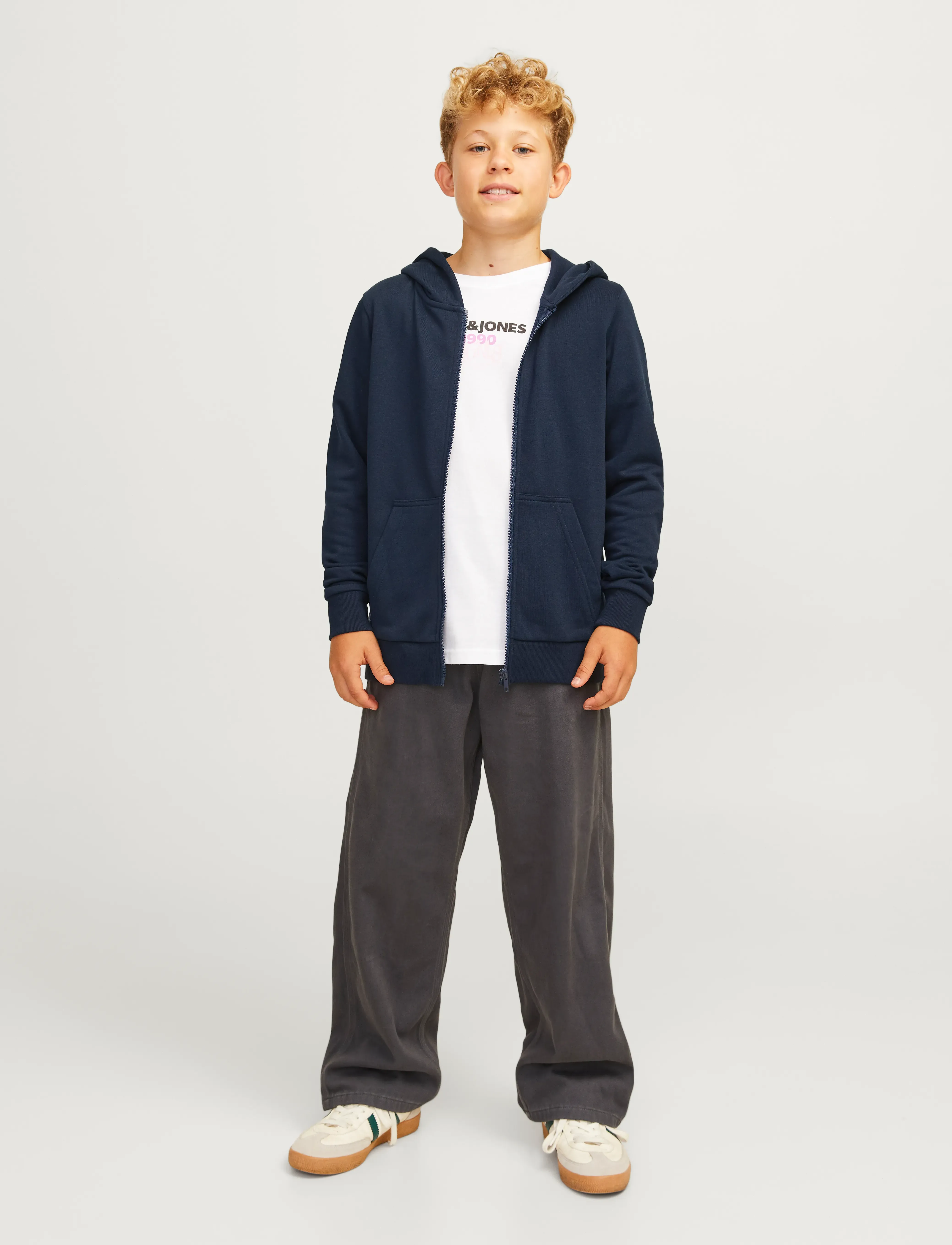 Jack & Jones - JJEBRADLEY SWEAT ZIP HOOD NOOS JNR - bluzy z kapturem - navy blazer - 5