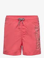 JPSTFIJI JJSWIM DOUBLE LOGO LY SN JNR - HOT CORAL