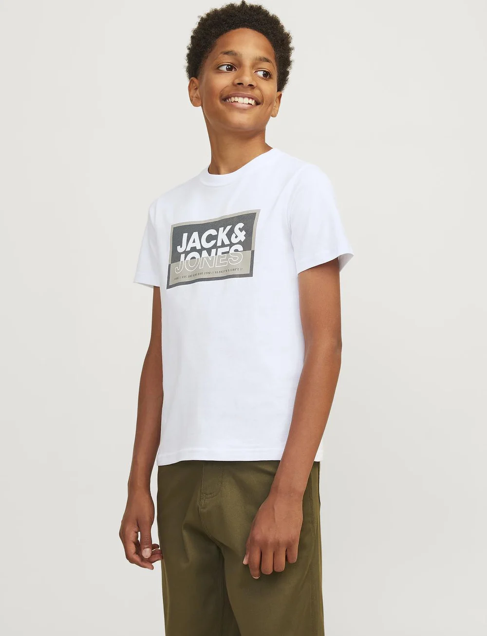 Jack & Jones - JCOLOGAN TEE SS CREW NECK SS24 JNR - kurzärmelige - white - 0