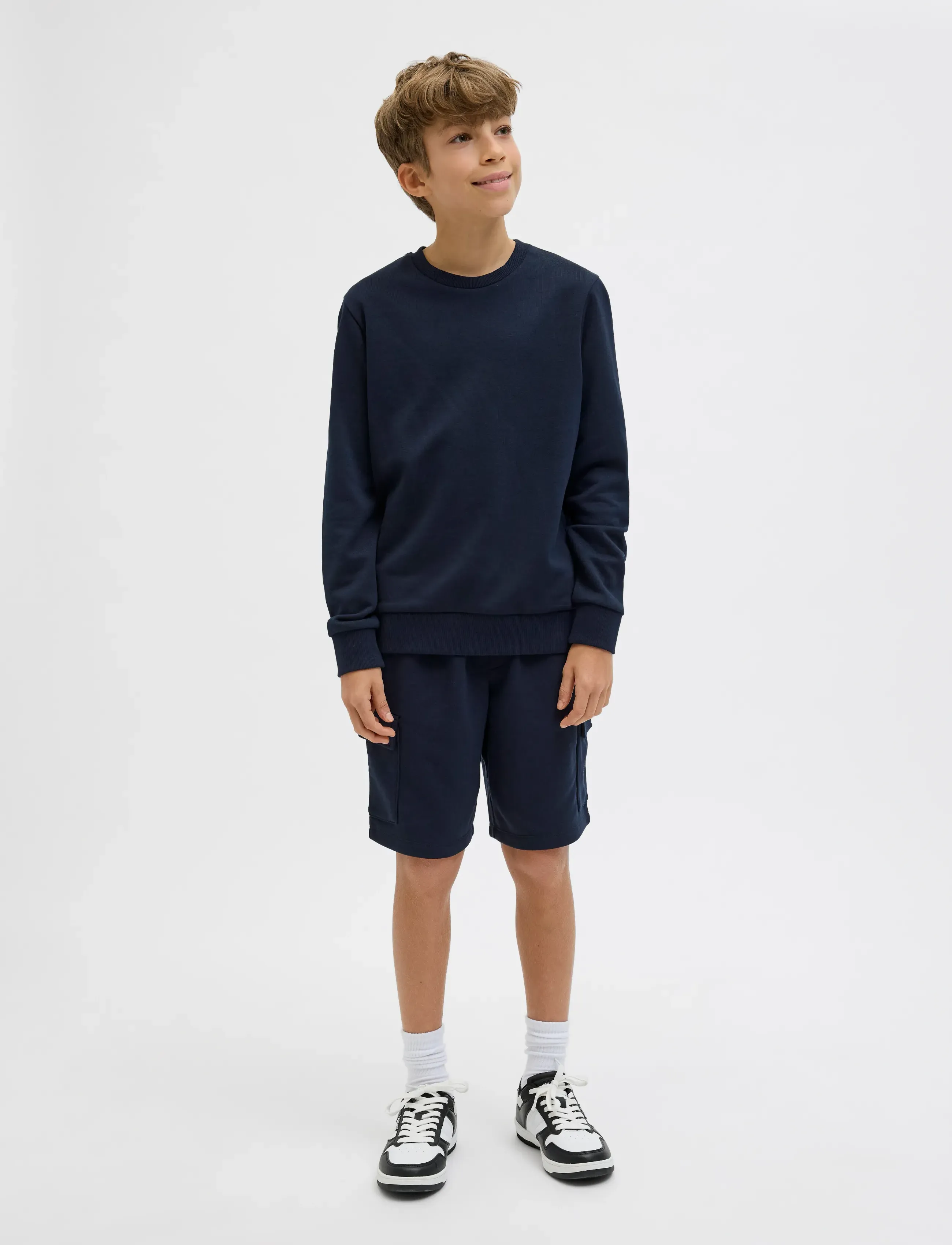 Jack & Jones - JPSTBRADLEY SWEAT CARGO SHORTS SN JNR - cargo shorts - navy blazer - 4