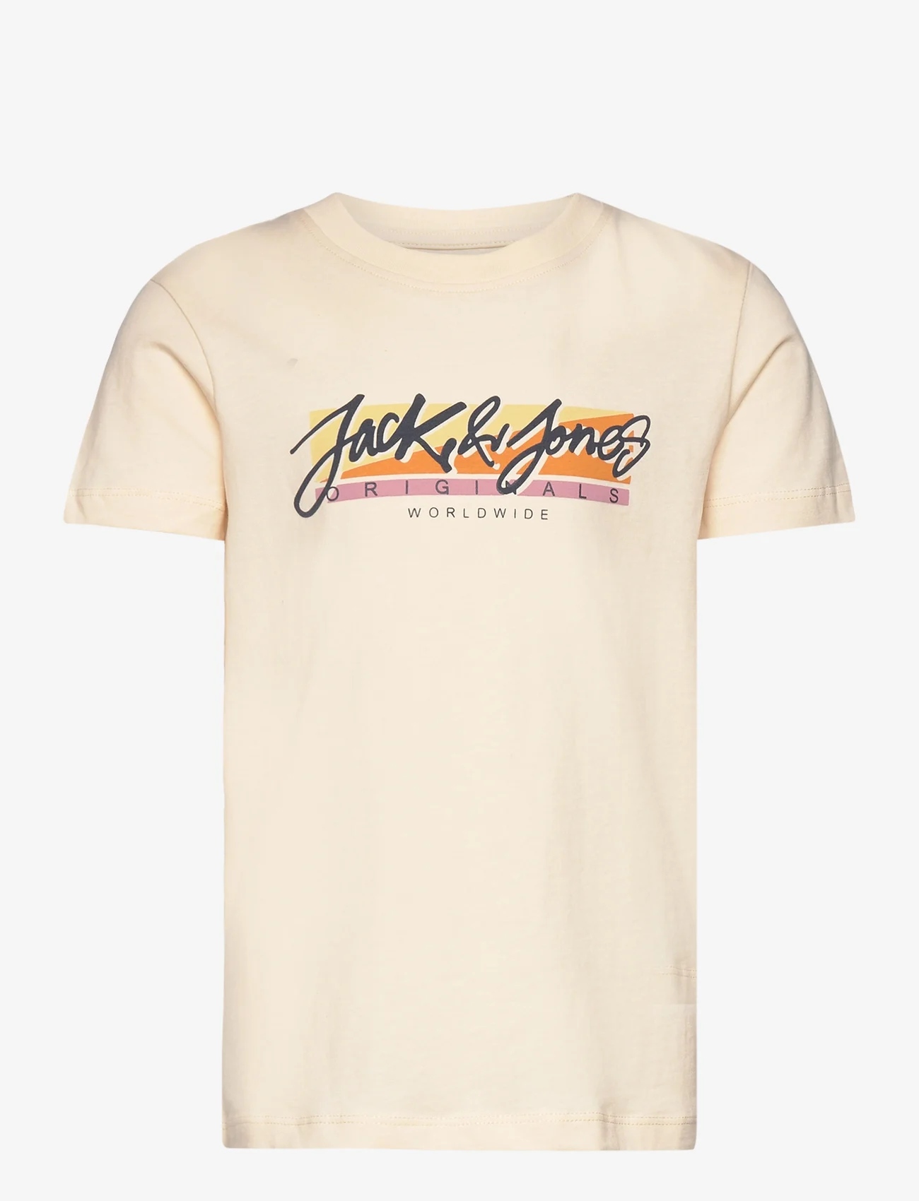 Jack & Jones - JORTAMPA FASTRUNNER1 TEE SS CREWNECK JNR - t-krekli ar īsām piedurknēm - buttercream - 0