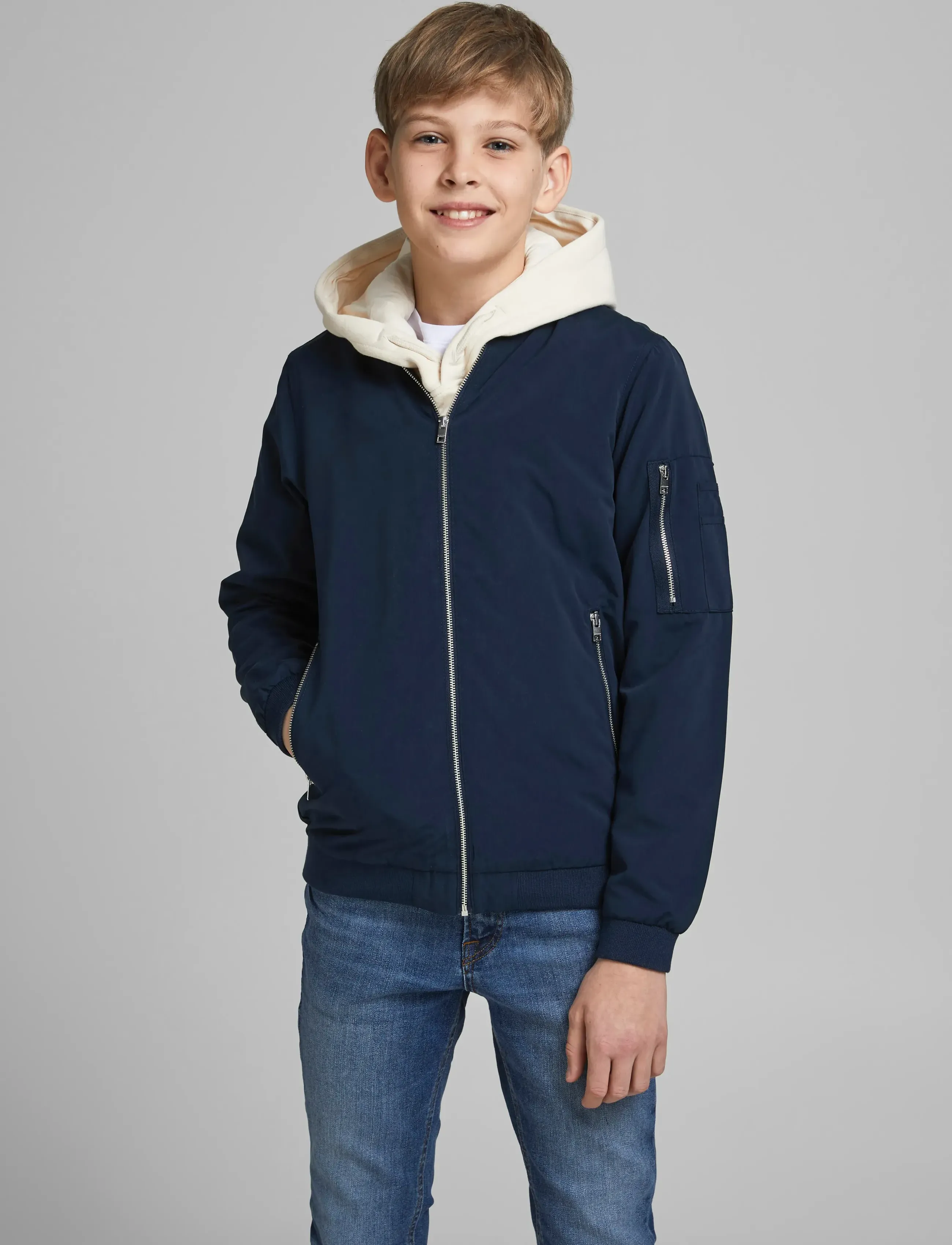 Jack & Jones Jjerush Bomber Noos Mni, 110, Navy, Jakker & Frakker > Bomber, Børn