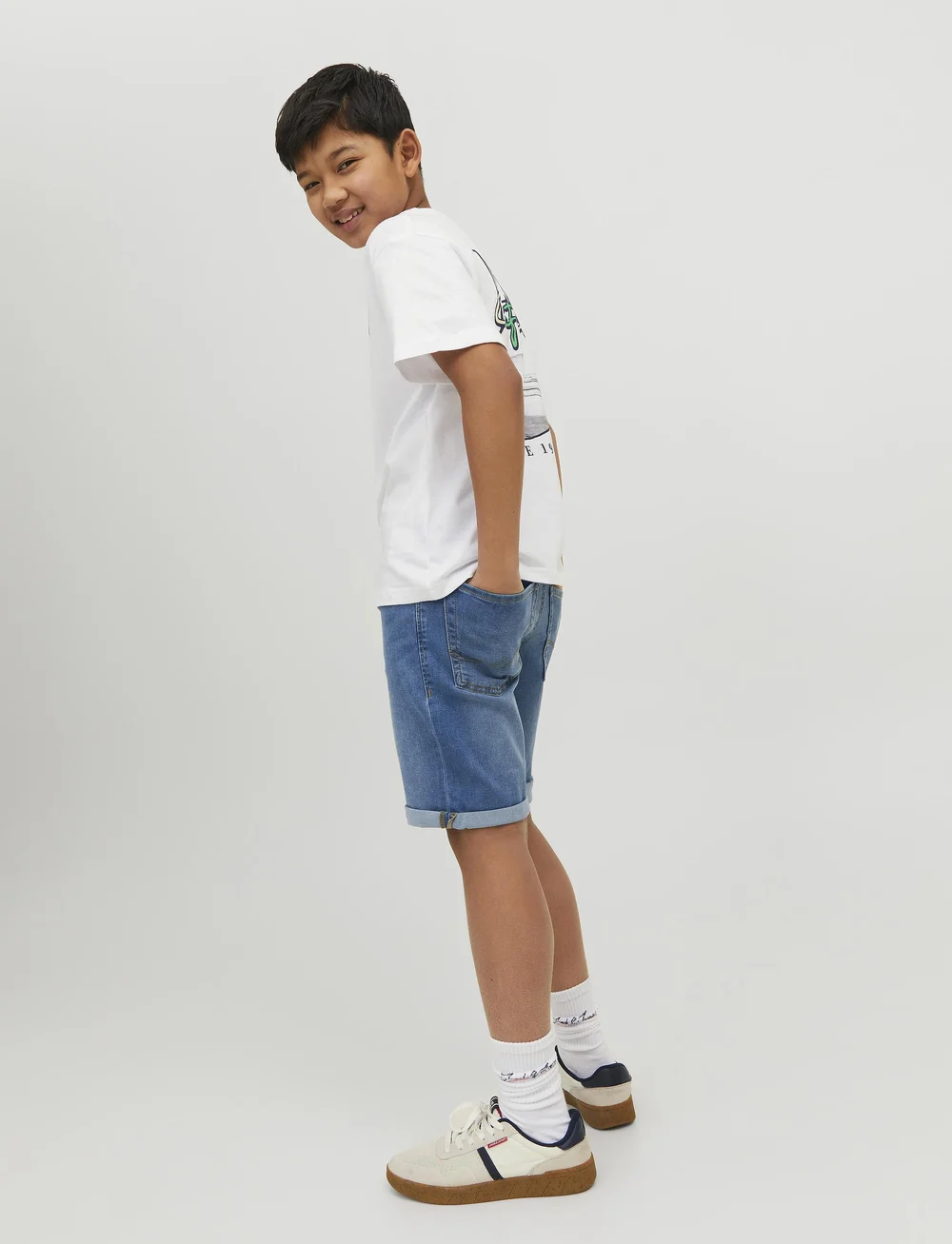 Jack & Jones - JJIRICK JJIORIGINAL SHORTS MF 551 SN MNI - korte jeansbroeken - blue denim - 4