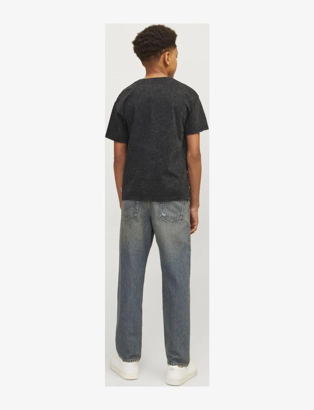 Jack & Jones - JORVESTERBRO WASH TEE SS CREW NECK JNR - kortärmade t-shirts - black - 2