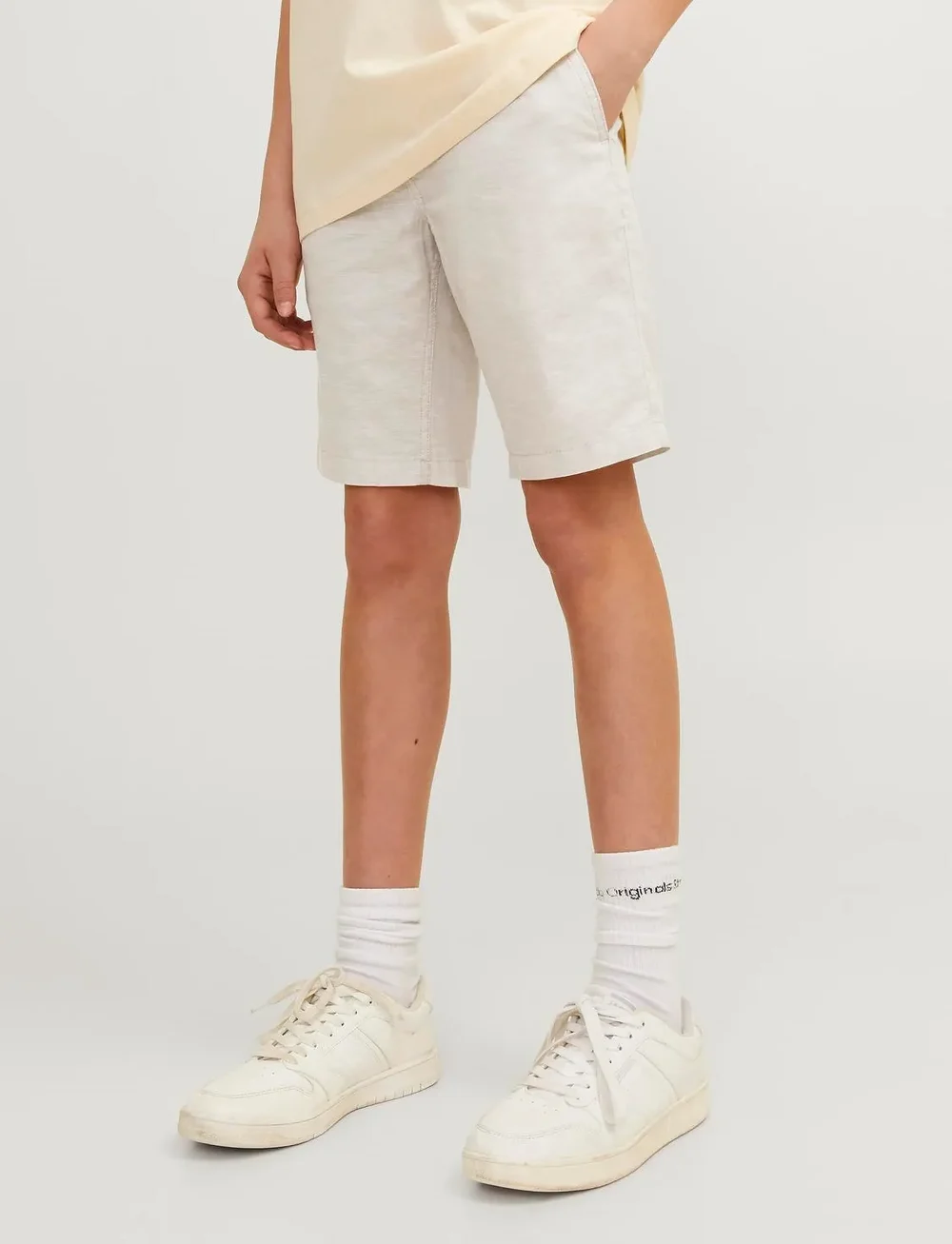 Jack & Jones - JPSTJAIDEN JJSUMMER LINEN BLEND SH JNR - casual shorts - crockery - 0