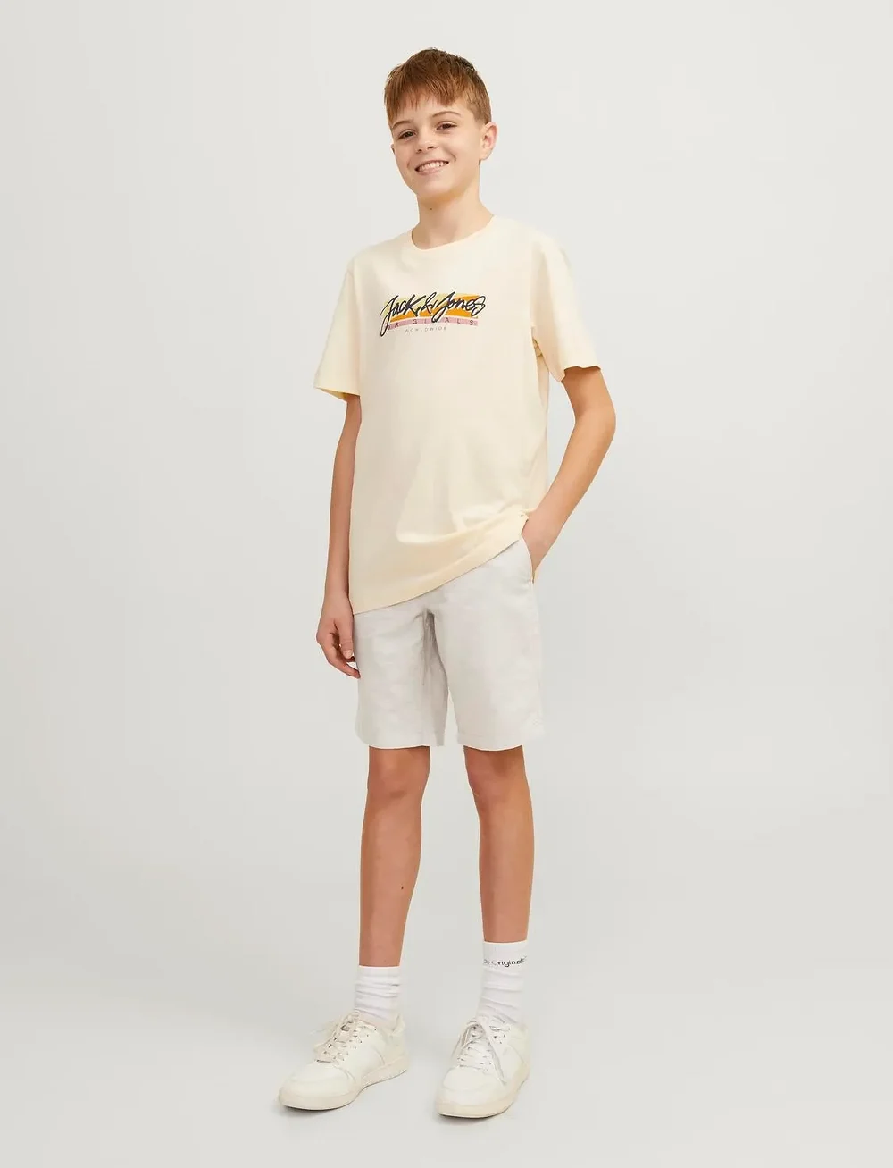 Jack & Jones - JPSTJAIDEN JJSUMMER LINEN BLEND SH JNR - casual shorts - crockery - 3