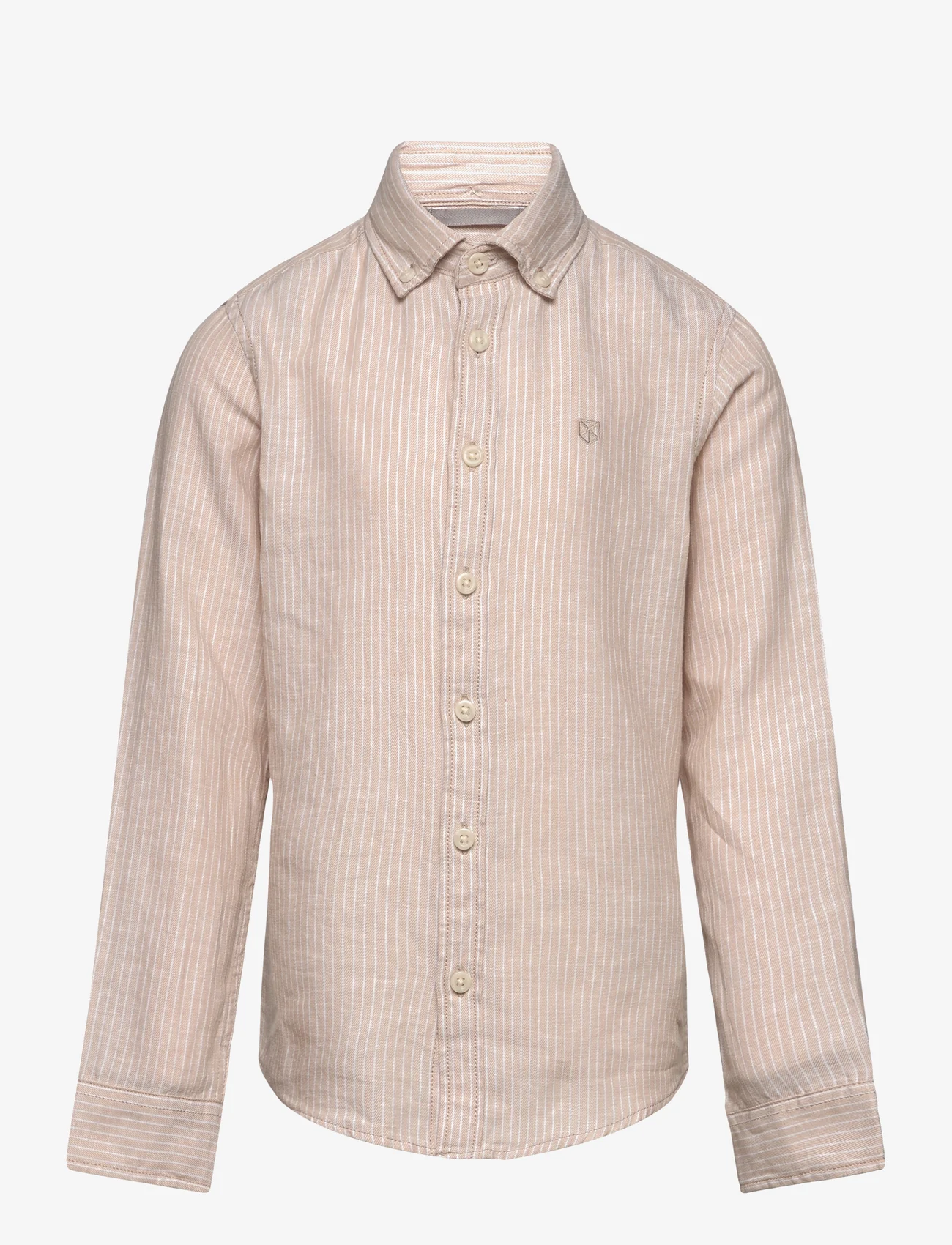 Jack & Jones - JPRCCMAZE LINEN SHIRT L/S JNR - long-sleeved shirts - sand - 0