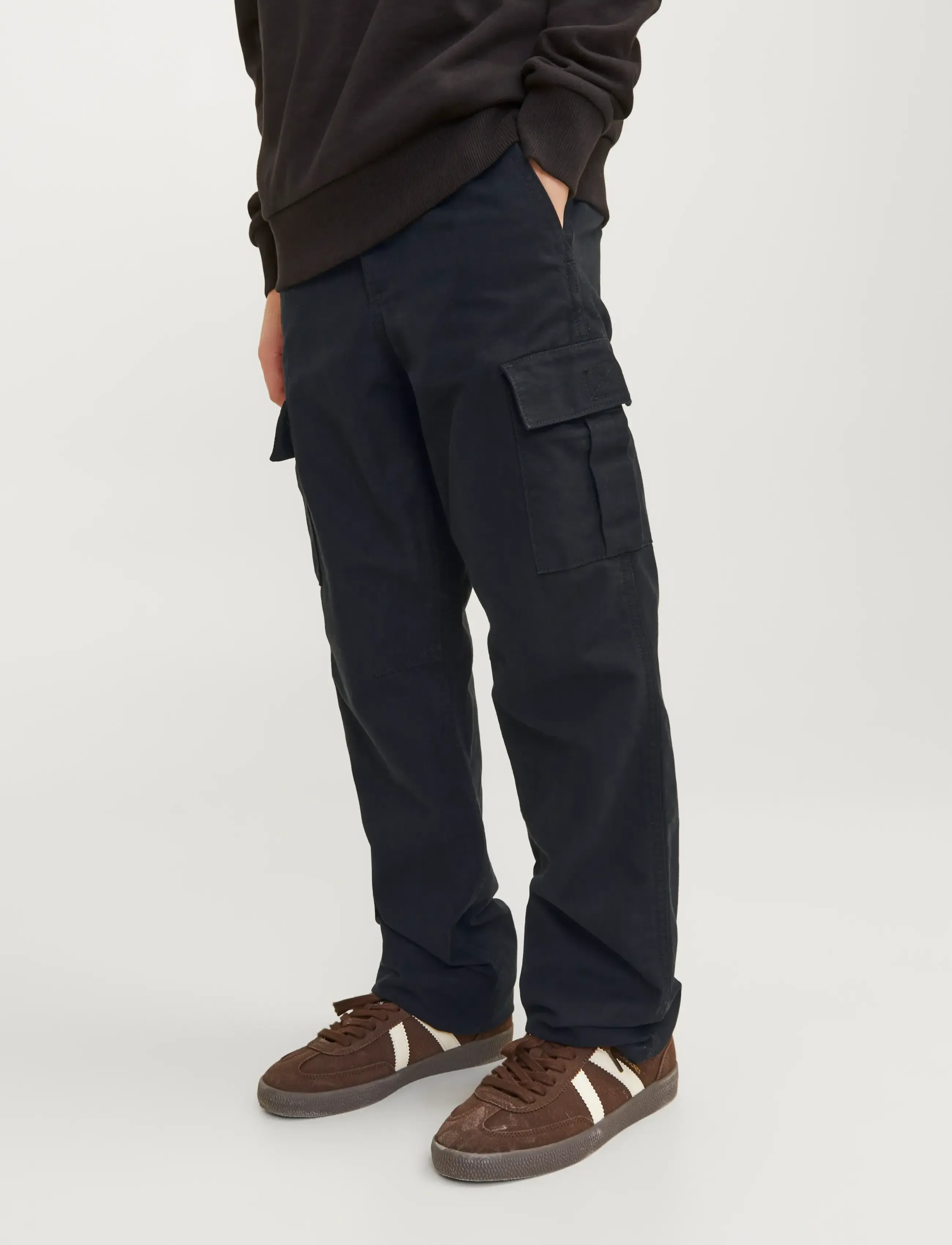 Jack & Jones Jpstkane Jjbarkley Cargo Pant Noos Jnr, 164, Black, Underdele > Cargo Pants, Børn